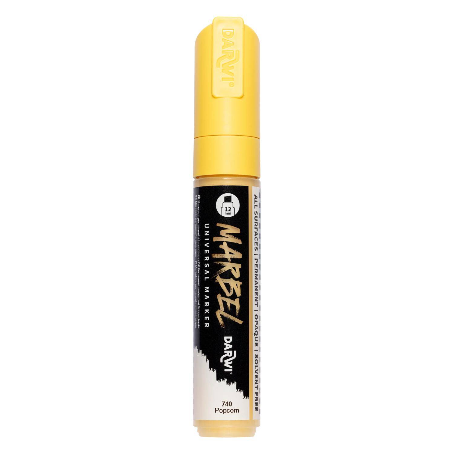 Darwi 3x Marker Acrylfarbe, breite Keilspitze 12mm Popcorn DA0222012740C