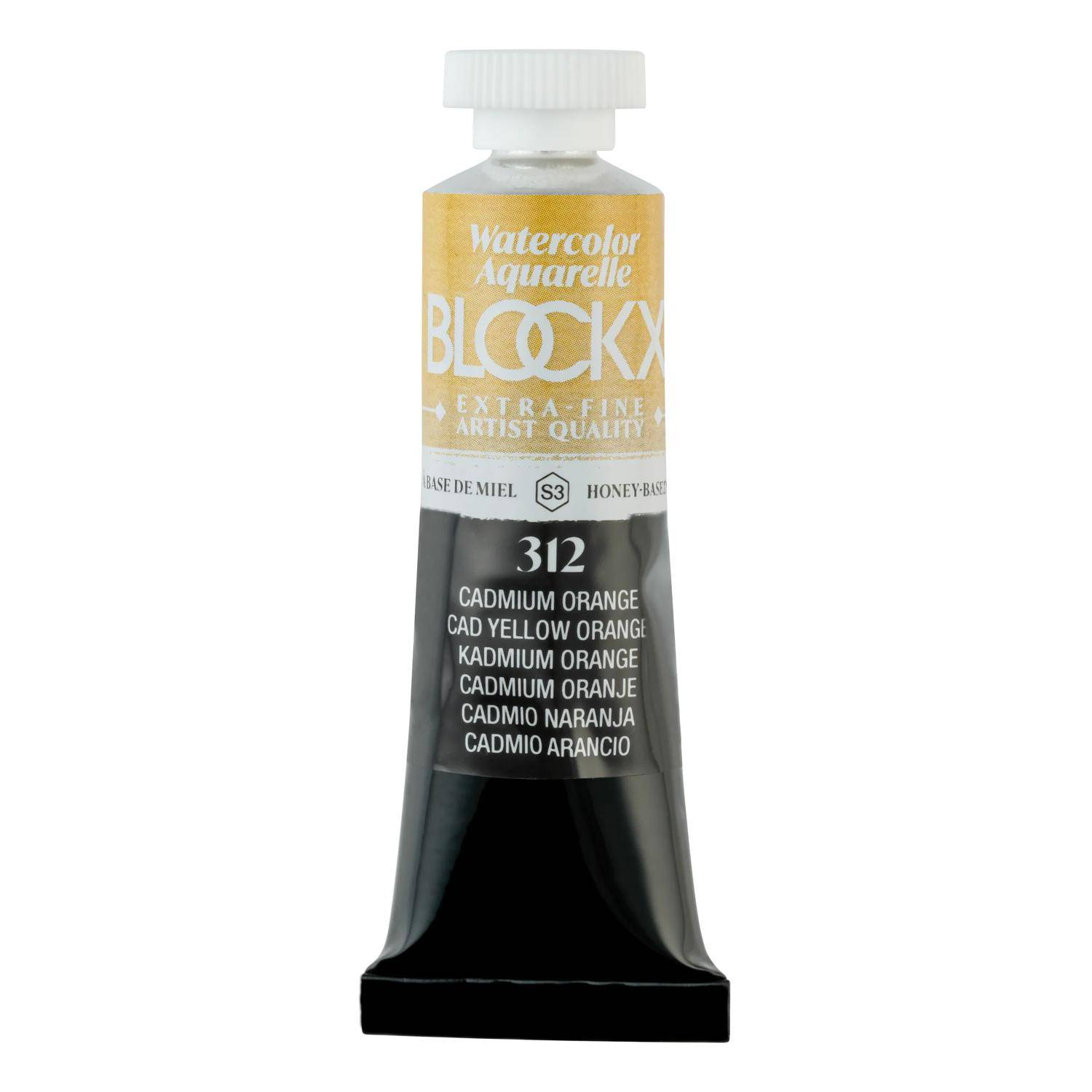 Blockx 3x Aquarellfarbe, Kadmiumorange - Tube 15ml - Kadmiumorange 44312BXC