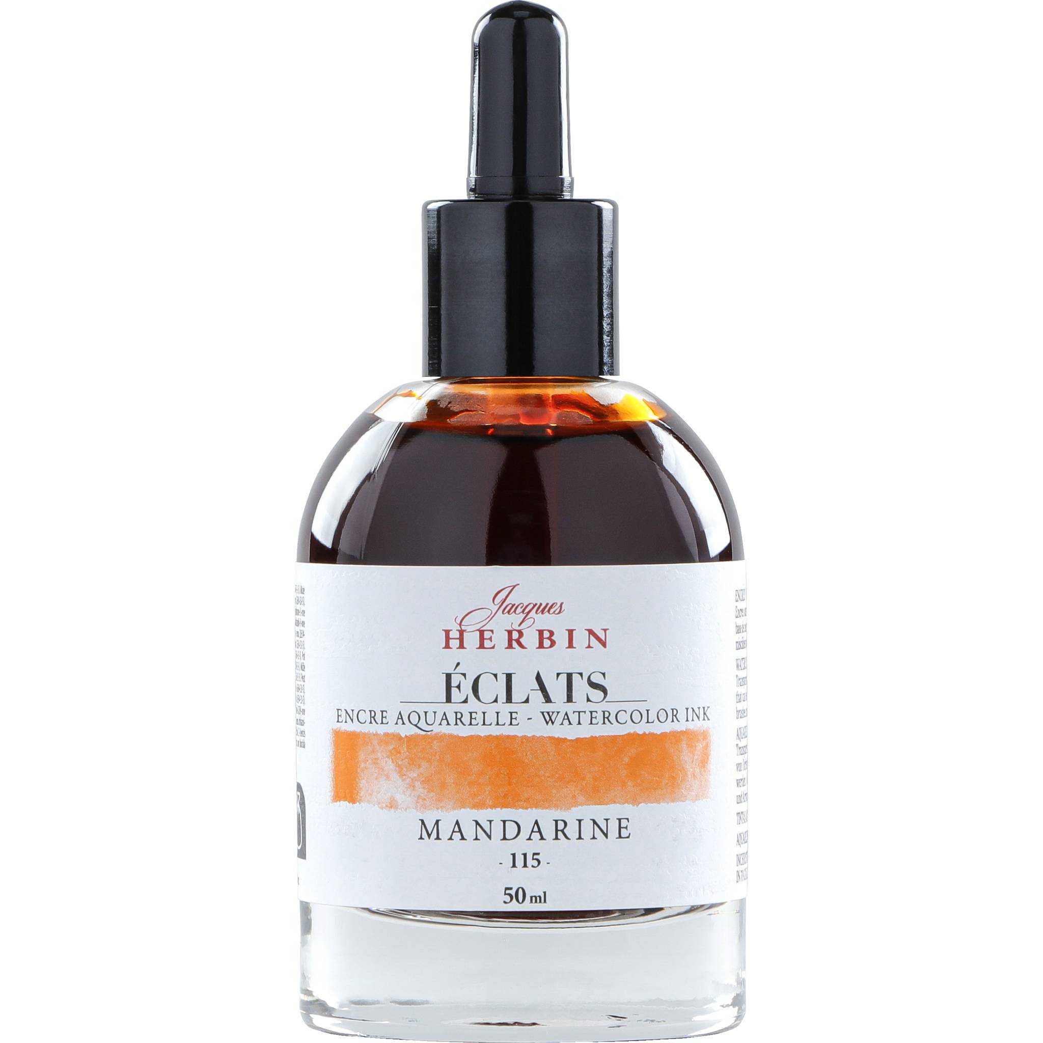 Jacques Herbin 4x Aquarelltine Éclats, Flakon 50ml - Mandarine 16115T