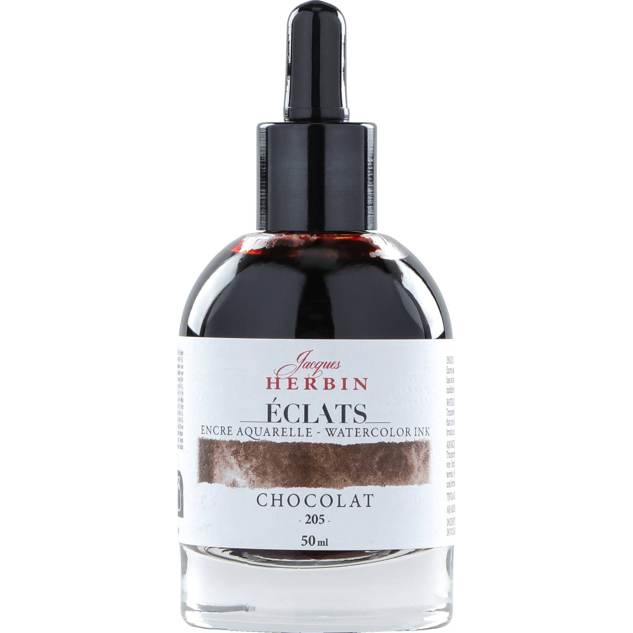 Jacques Herbin 4x Aquarelltine Éclats, Flakon 50ml - Schokoladenbraun 16205T
