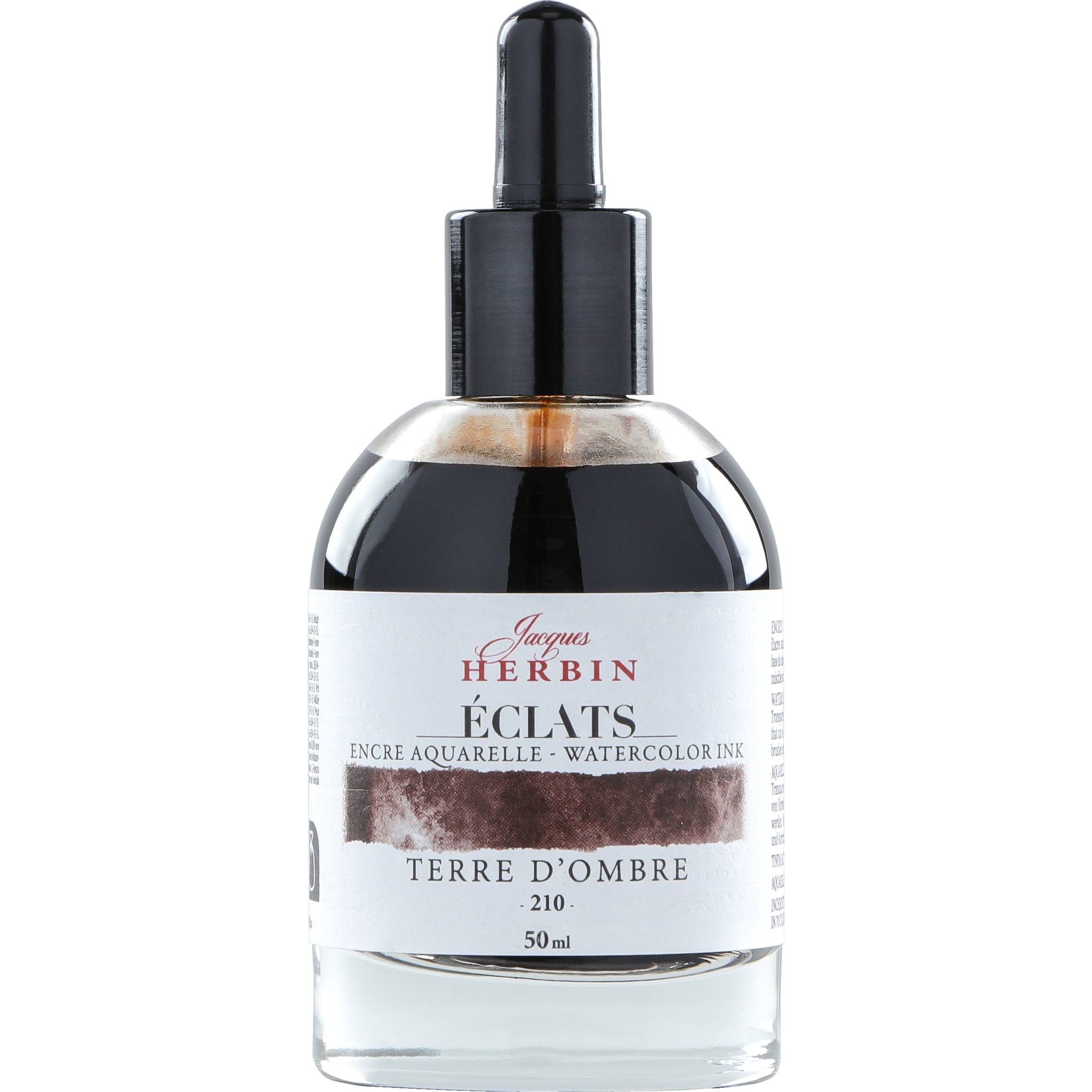 Jacques Herbin 4x Aquarelltine Éclats, Flakon 50ml - Umbra gebrannt|| 16210T