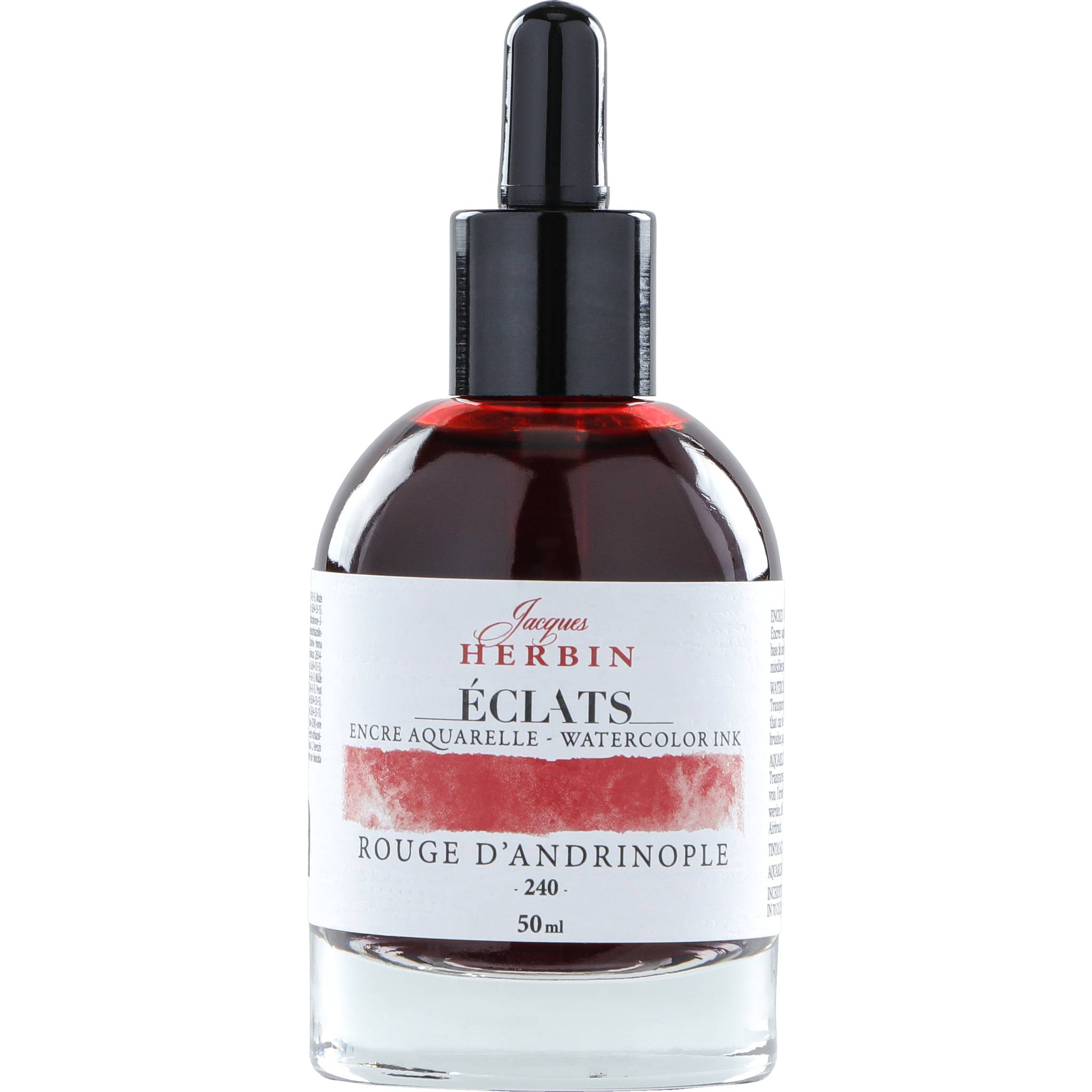 Jacques Herbin 4x Aquarelltine Éclats, Flakon 50ml - Rouge d'Andrinople 16240T