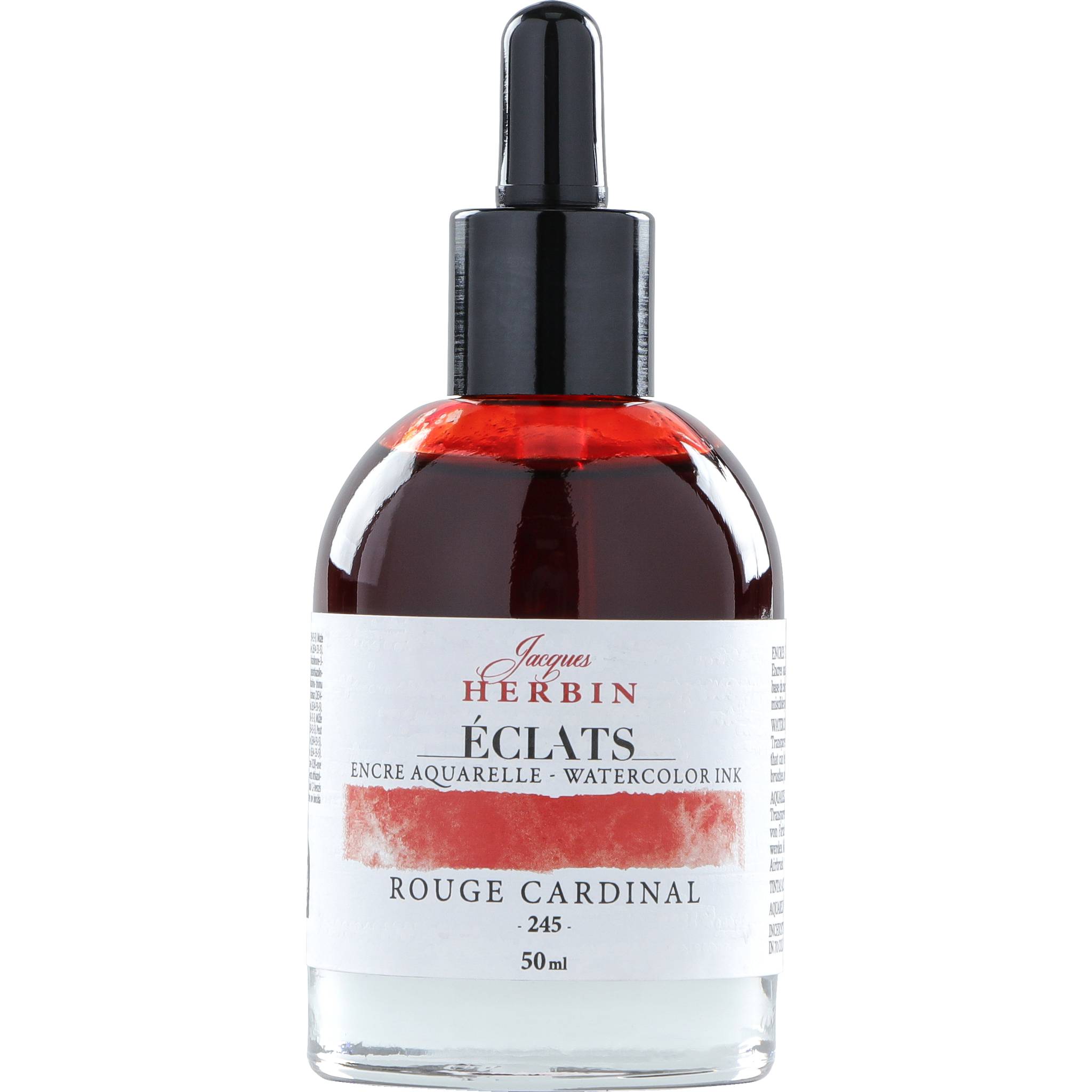 Jacques Herbin 4x Aquarelltine Éclats, Flakon 50ml - Kardinalrot 16245T