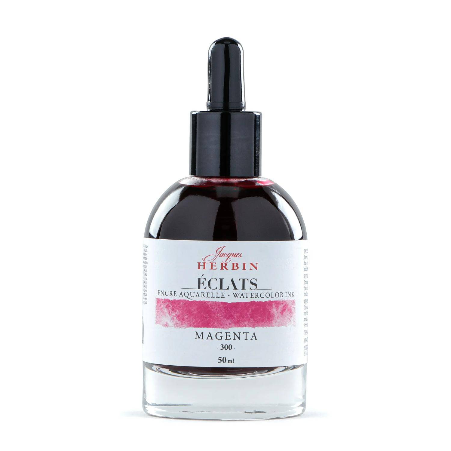 Jacques Herbin 4x Aquarelltine Éclats, Flakon 50ml - Magenta 16300T