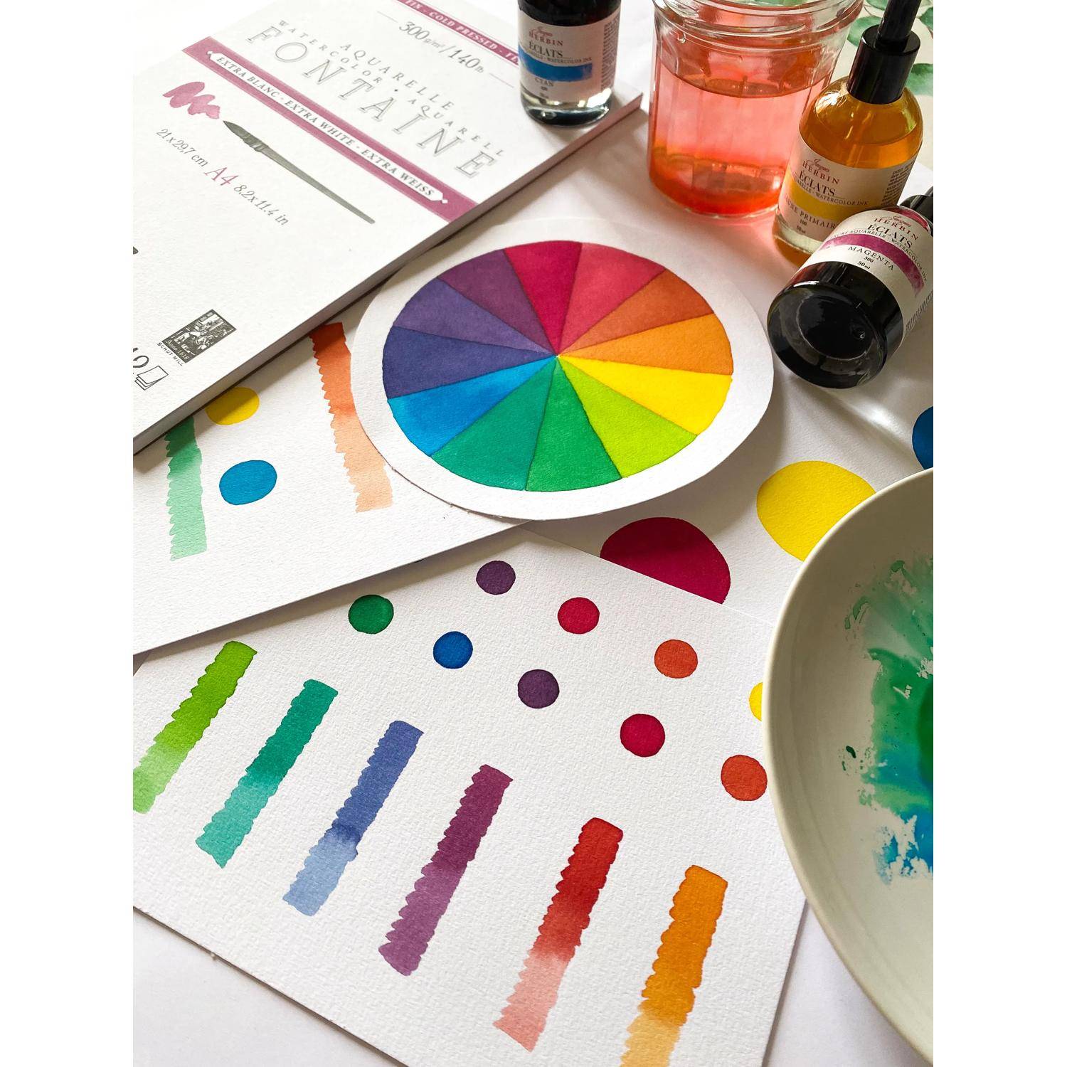 Jacques Herbin 4x Aquarelltine Éclats, Flakon 50ml - Magenta 16300T