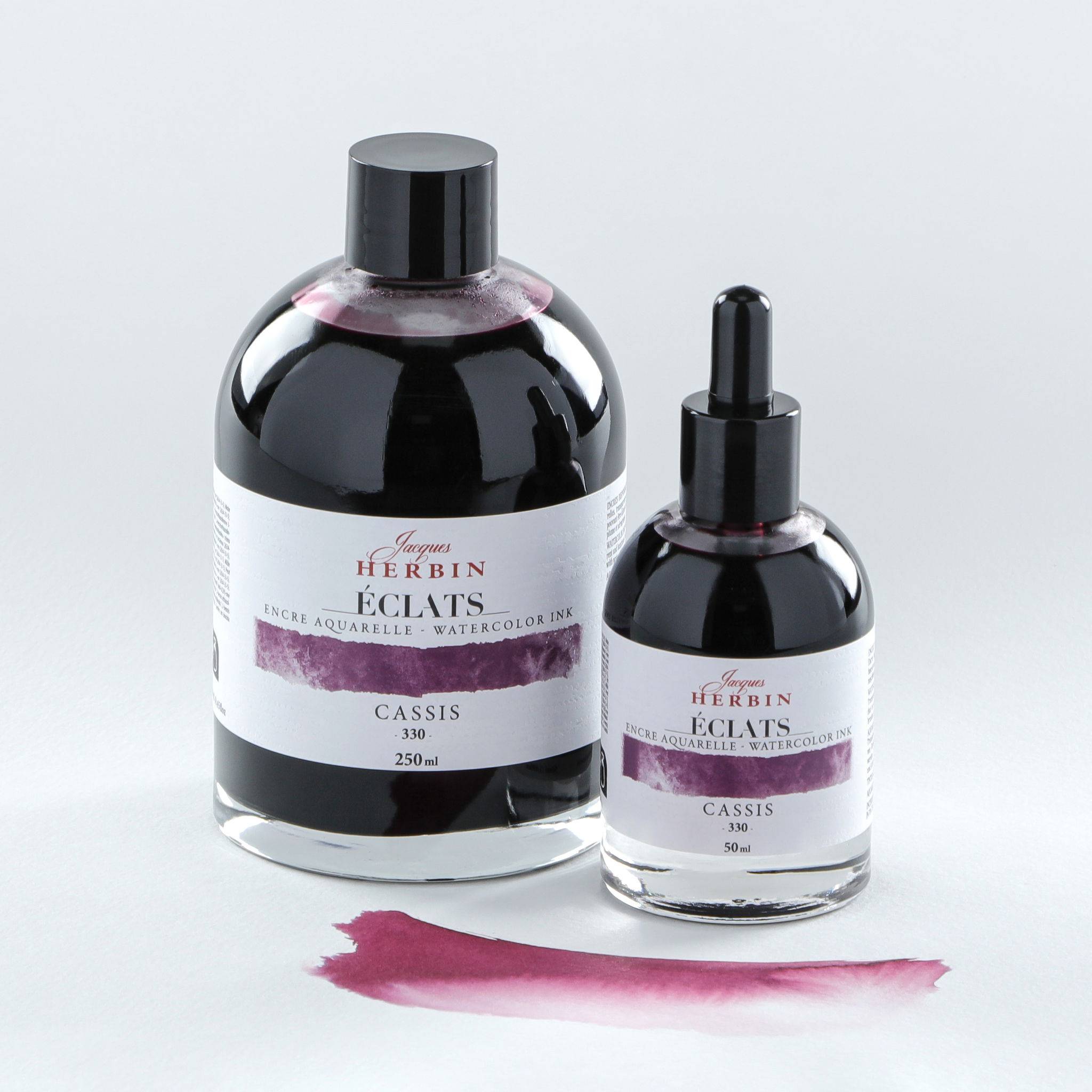 Jacques Herbin 2x Aquarelltine Éclats, Flasche 250ml - Cassis 18330T