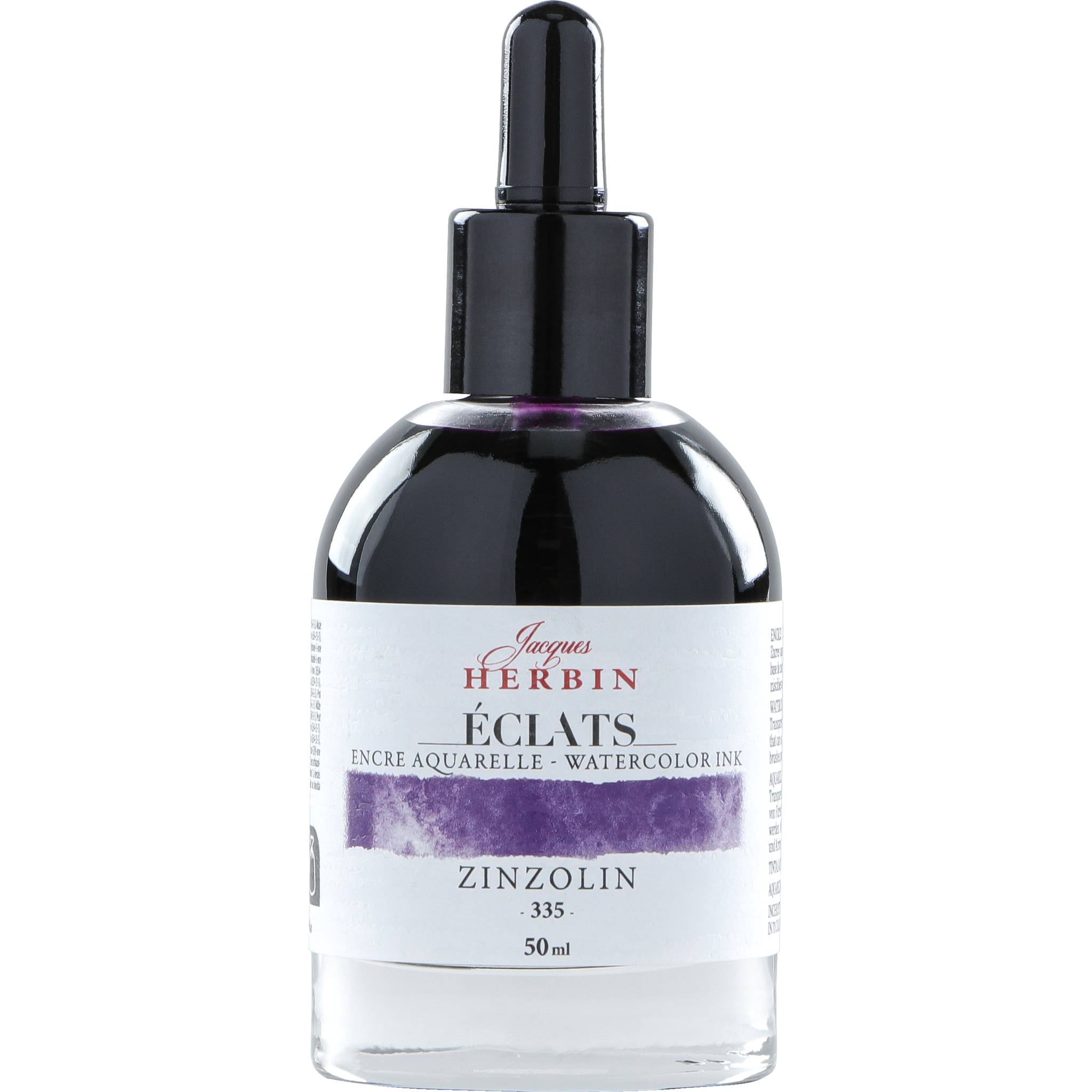 Jacques Herbin 4x Aquarelltine Éclats, Flakon 50ml - Zinzolin 16335T