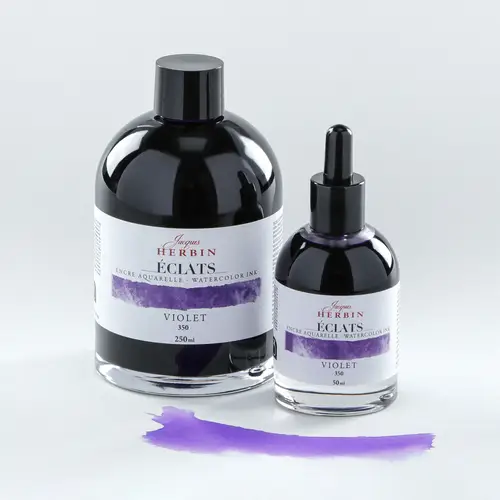 Jacques Herbin 2x Aquarelltine Éclats, Flasche 250ml - Violett 18350T Jacques Herbin 2x Aquarelltine Éclats, Flasche 250ml - Violett 18350T