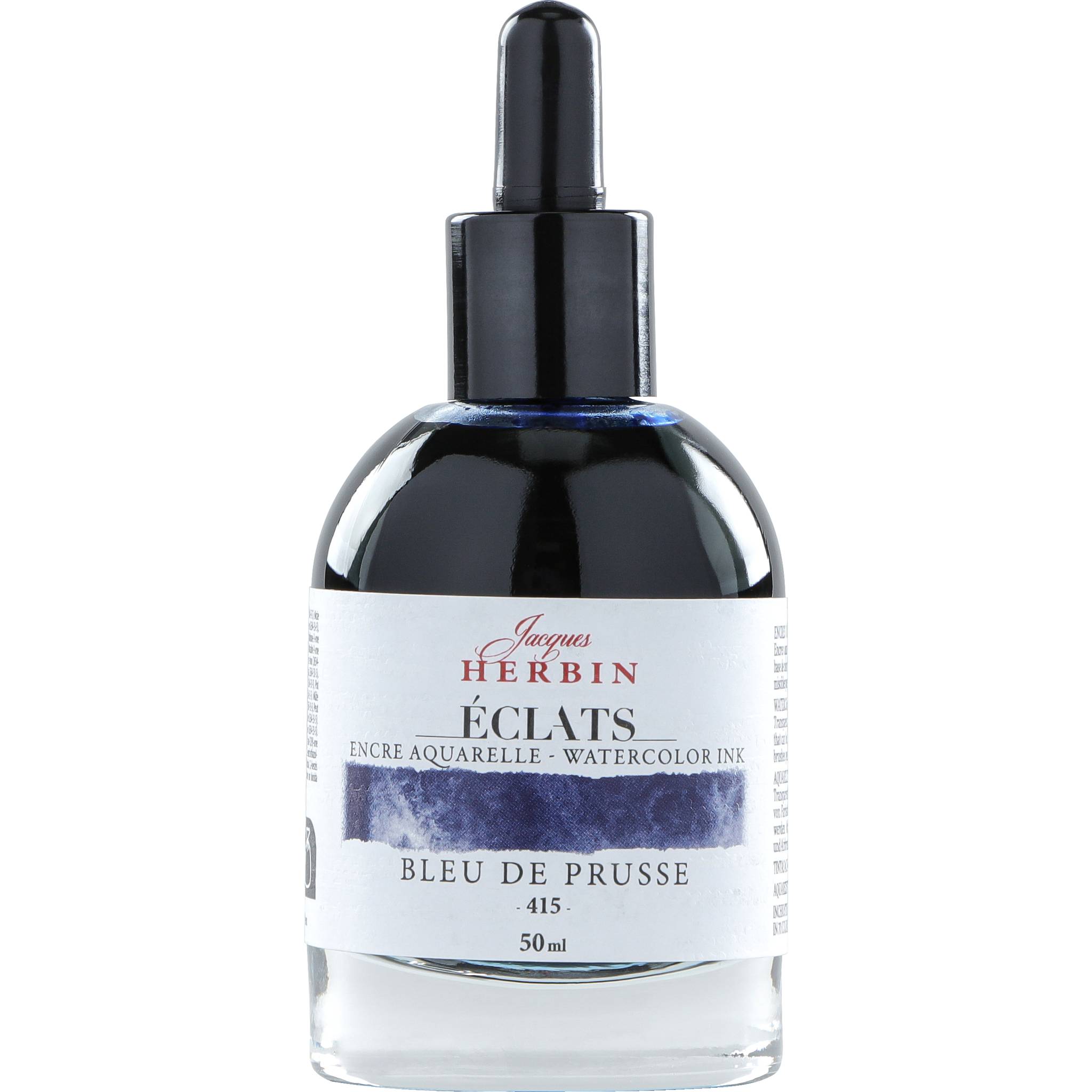 Jacques Herbin 4x Aquarelltine Éclats, Flakon 50ml - Preußischblau 16415T