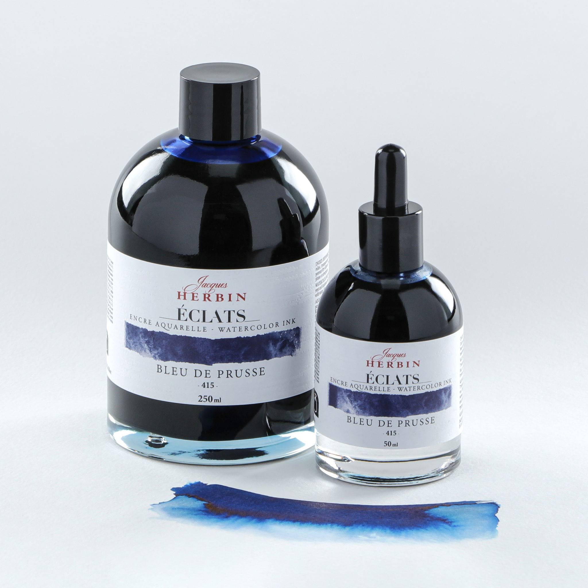 Jacques Herbin 4x Aquarelltine Éclats, Flakon 50ml - Preußischblau 16415T