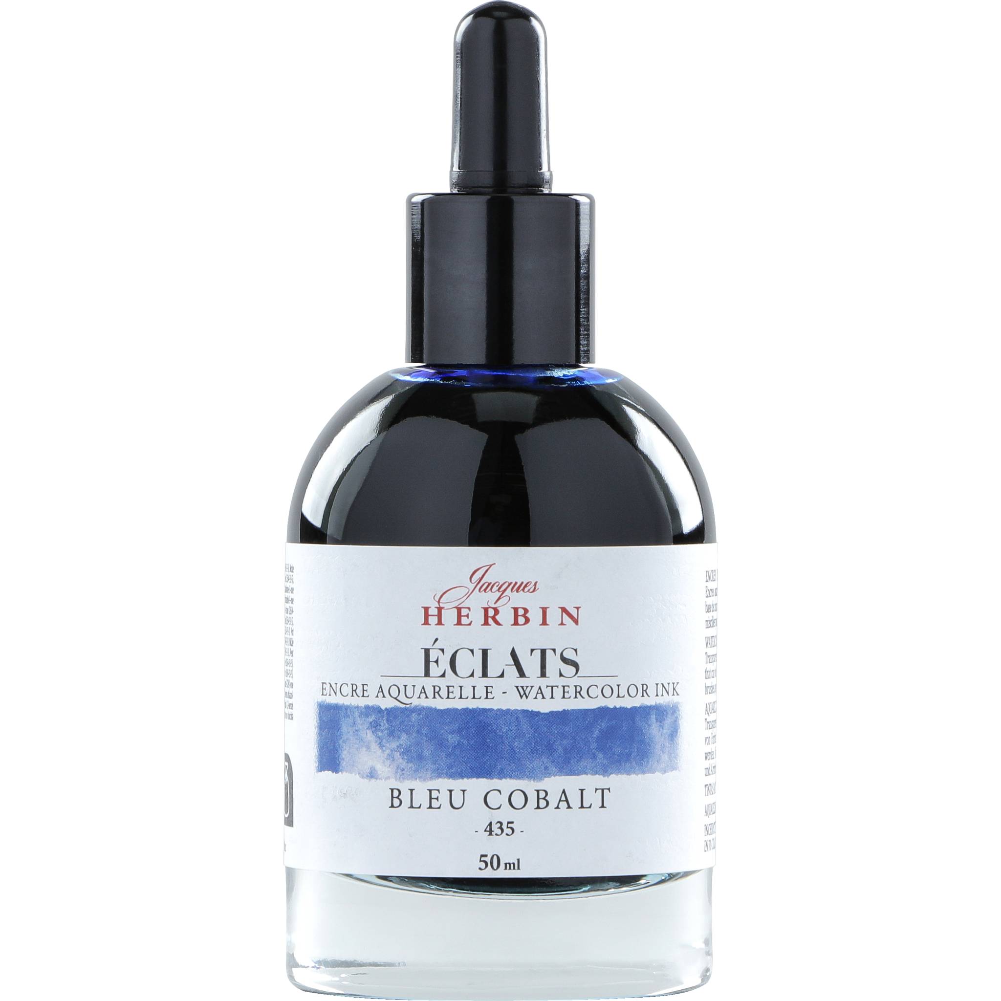 Jacques Herbin 4x Aquarelltine Éclats, Flakon 50ml - Kobaltblau 16435T