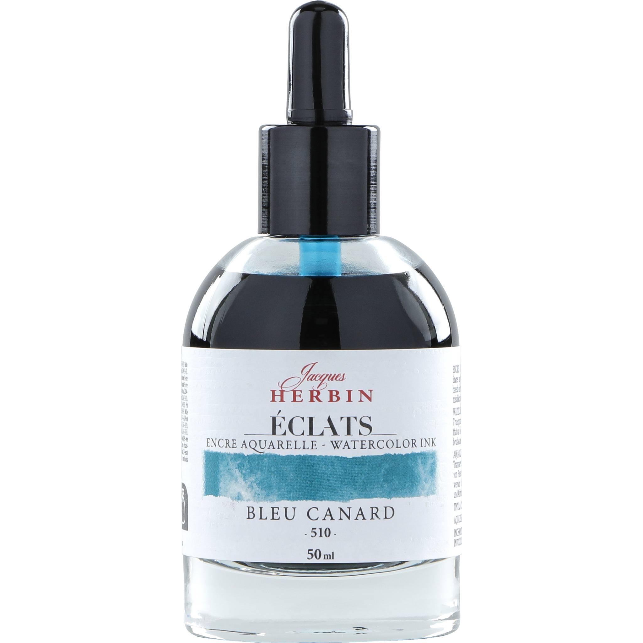 Jacques Herbin 4x Aquarelltine Éclats, Flakon 50ml - Grünblau 16510T
