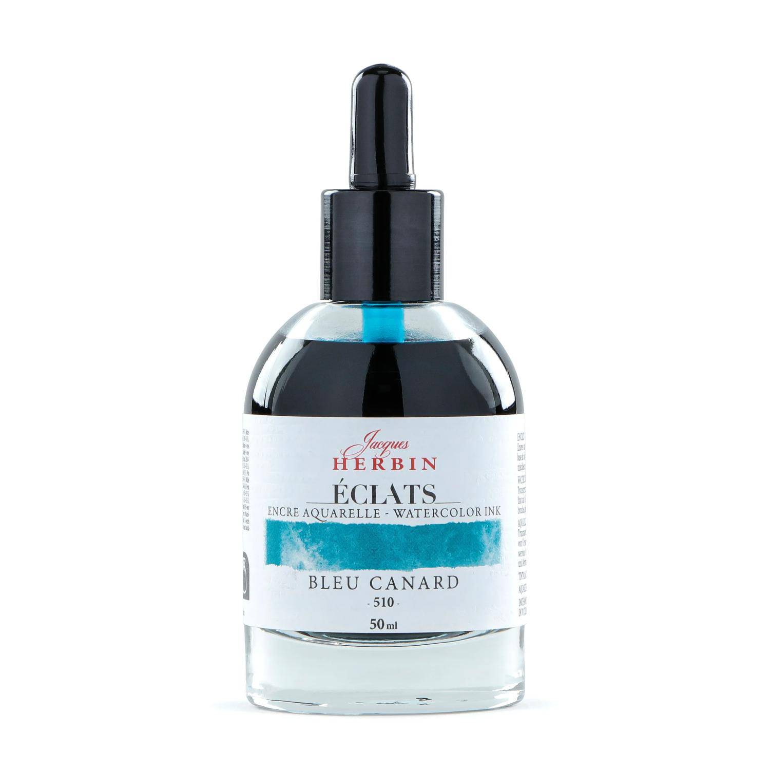 Jacques Herbin 4x Aquarelltine Éclats, Flakon 50ml - Grünblau 16510T