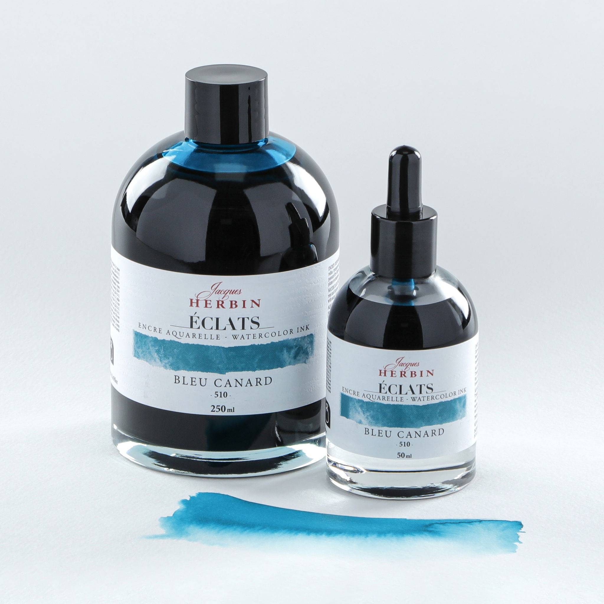 Jacques Herbin 4x Aquarelltine Éclats, Flakon 50ml - Grünblau 16510T