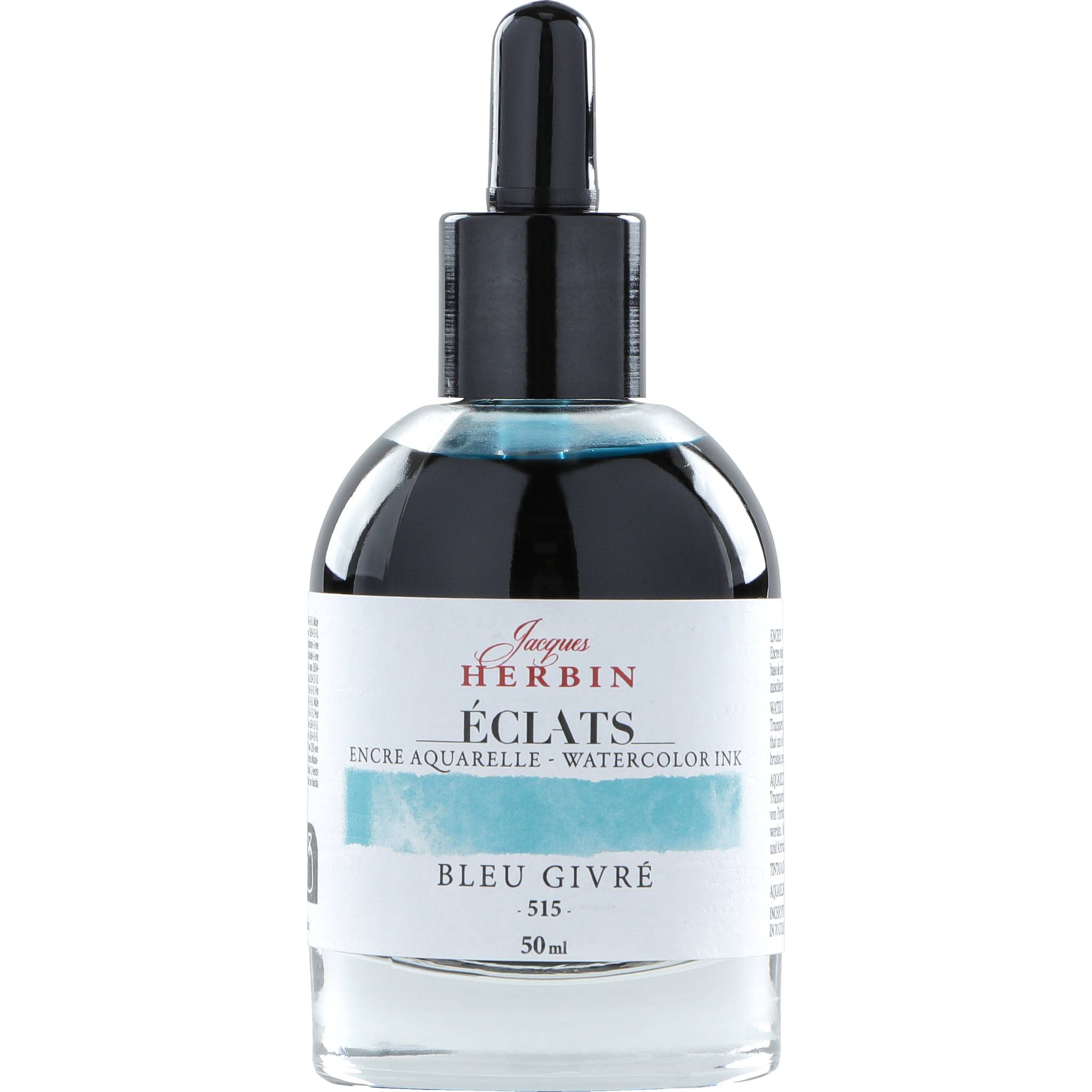 Jacques Herbin 4x Aquarelltine Éclats, Flakon 50ml - Eisblau 16515T