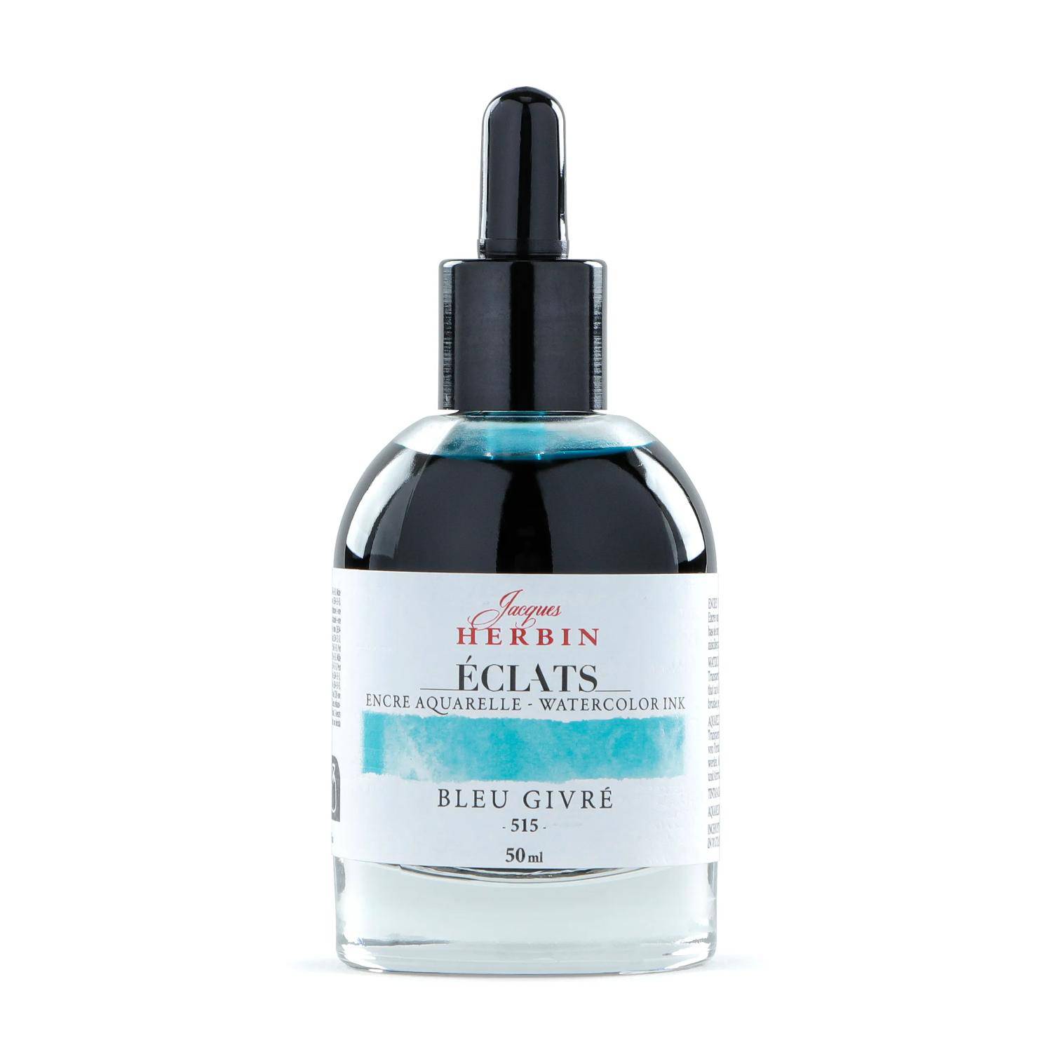 Jacques Herbin 4x Aquarelltine Éclats, Flakon 50ml - Eisblau 16515T