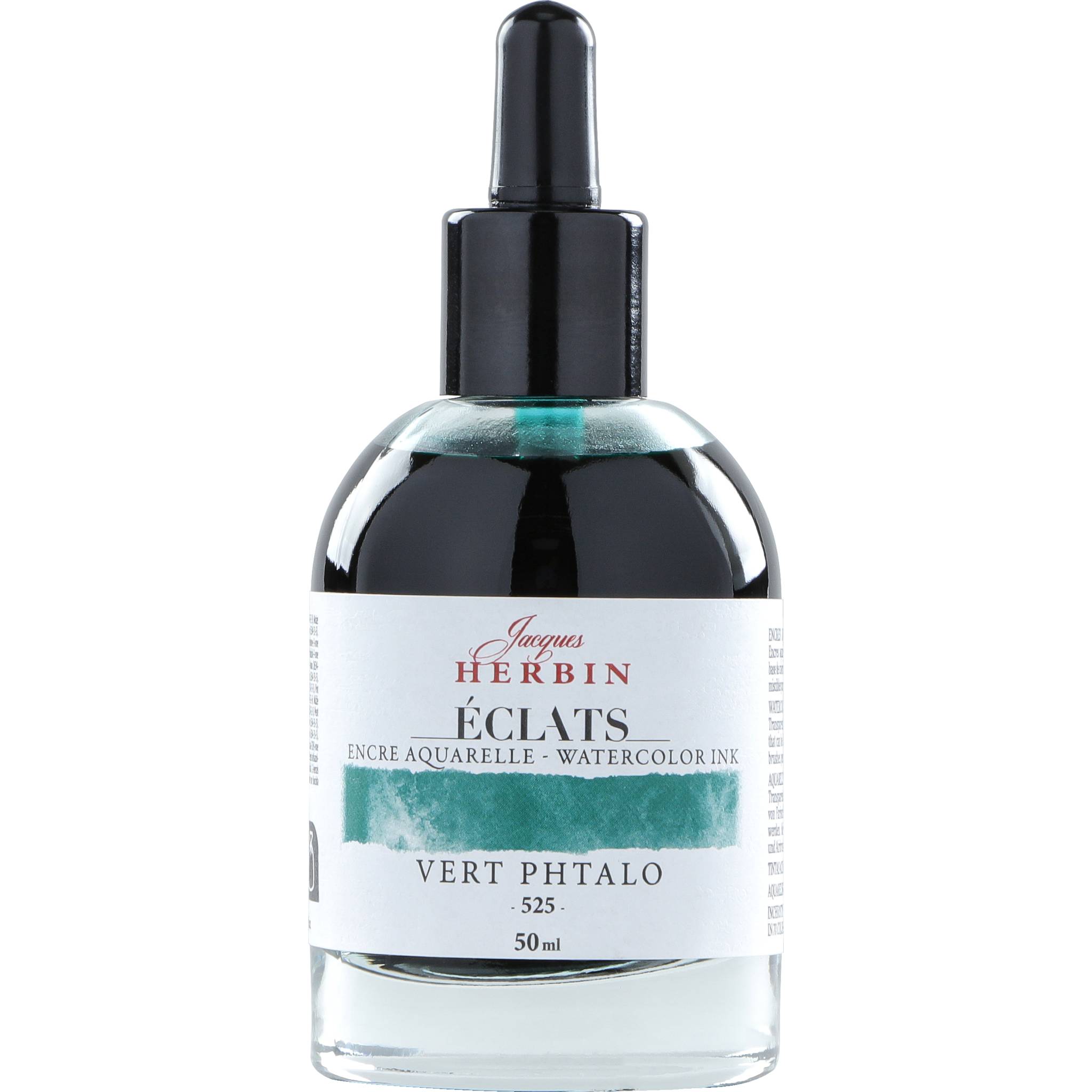 Jacques Herbin 4x Aquarelltine Éclats, Flakon 50ml - Phthalogrün 16525T