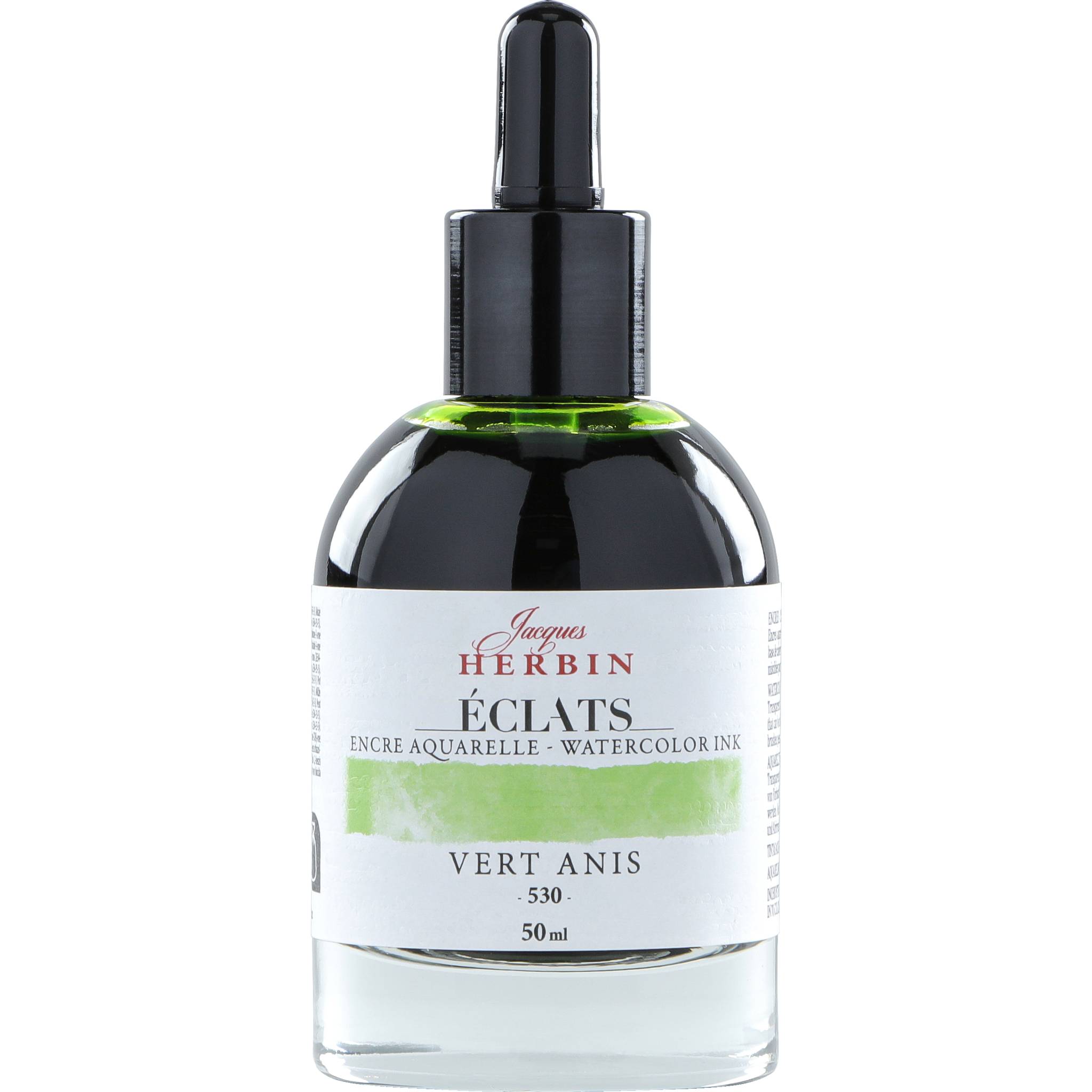 Jacques Herbin 4x Aquarelltine Éclats, Flakon 50ml - Anisgrün 16530T