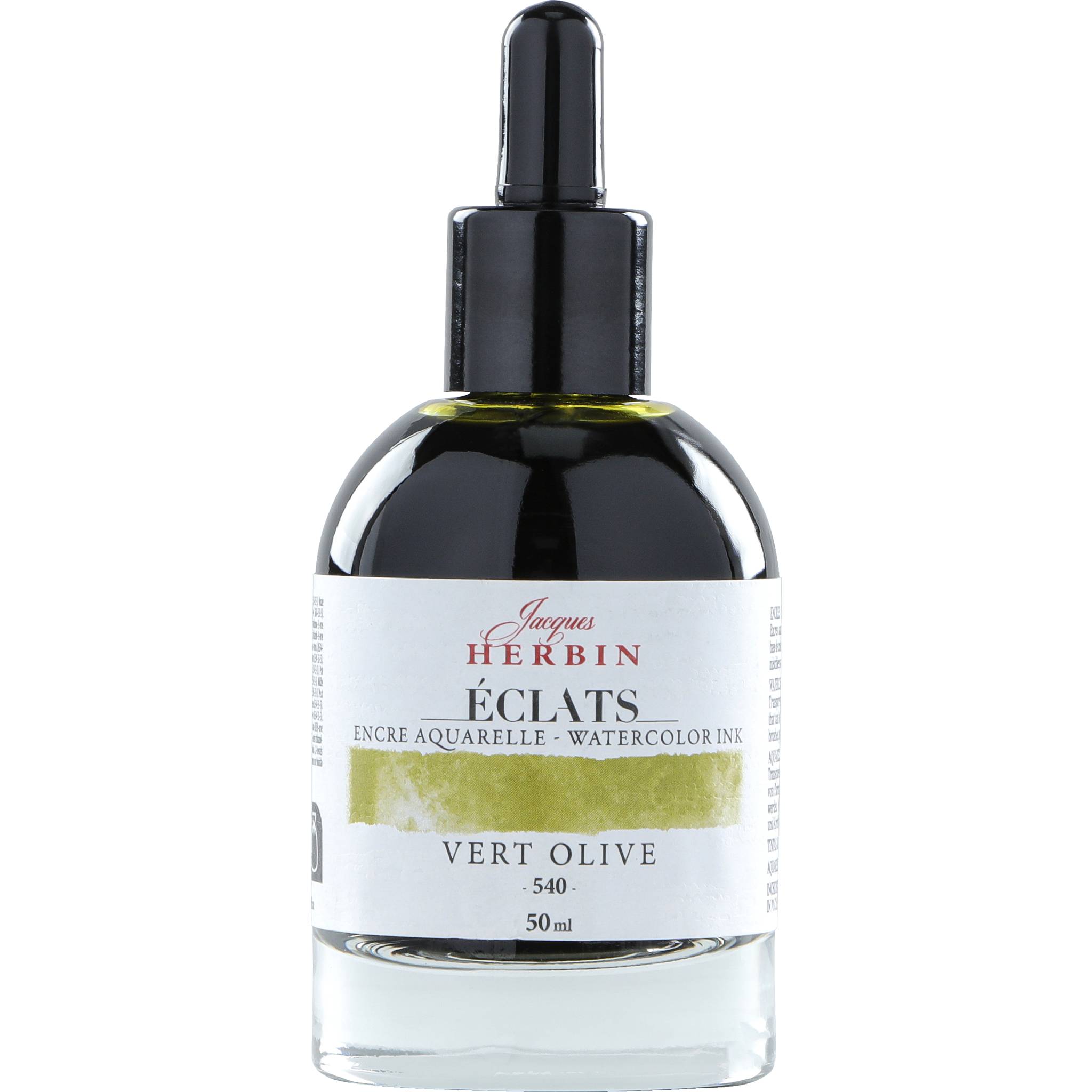 Jacques Herbin 4x Aquarelltine Éclats, Flakon 50ml - Olivgrün 16540T