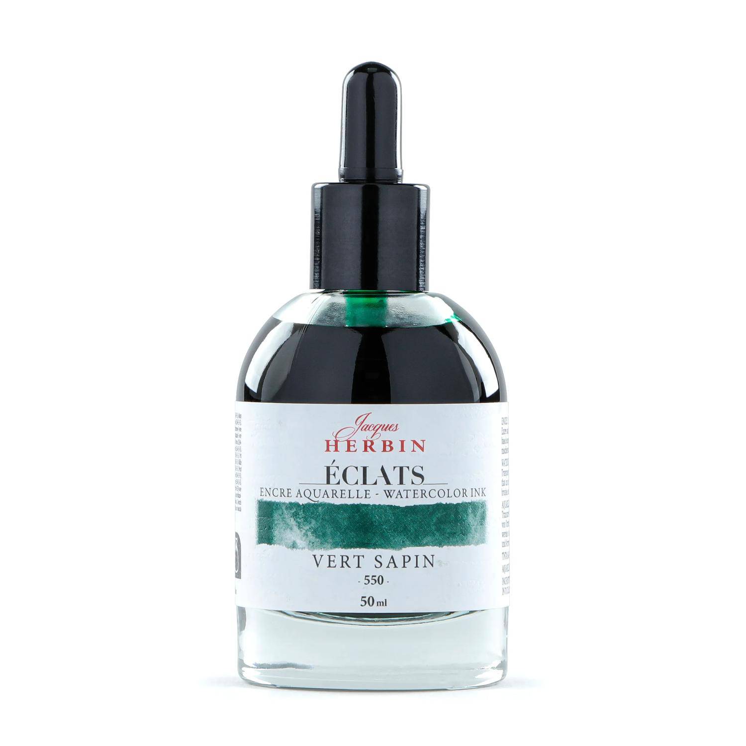 Jacques Herbin 4x Aquarelltine Éclats, Flakon 50ml - Tannengrün 16550T
