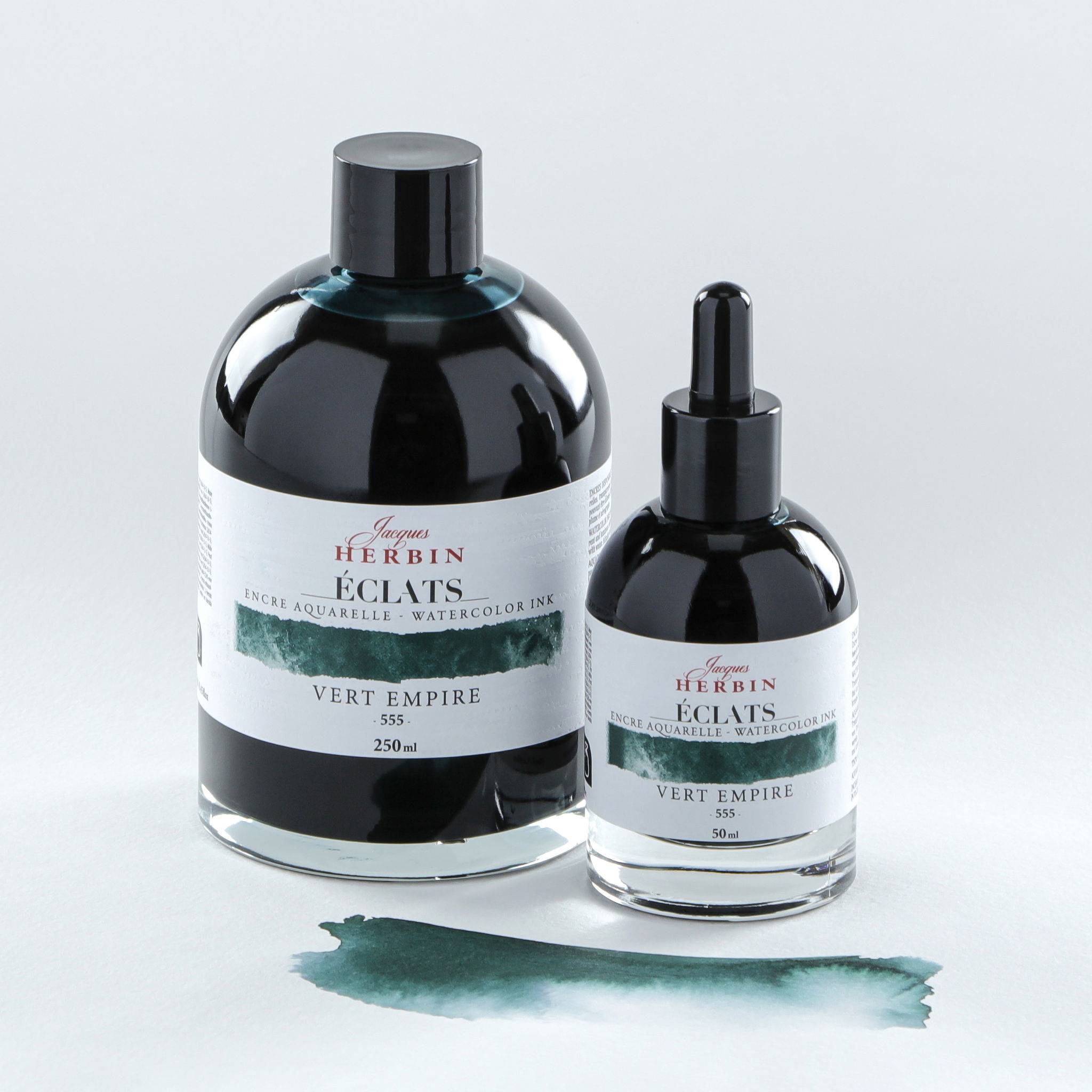 Jacques Herbin 4x Aquarelltine Éclats, Flakon 50ml - Imperialgrün 16555T