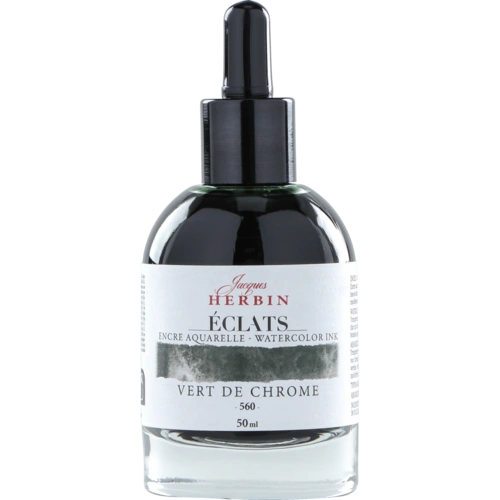 Jacques Herbin 4x Aquarelltine Éclats, Flakon 50ml - Chromgrün 16560T Jacques Herbin 4x Aquarelltine Éclats, Flakon 50ml - Chromgrün 16560T