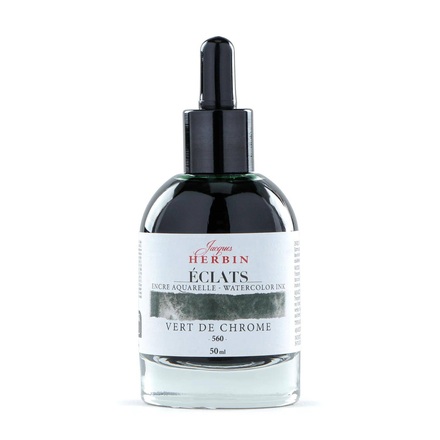 Jacques Herbin 4x Aquarelltine Éclats, Flakon 50ml - Chromgrün 16560T