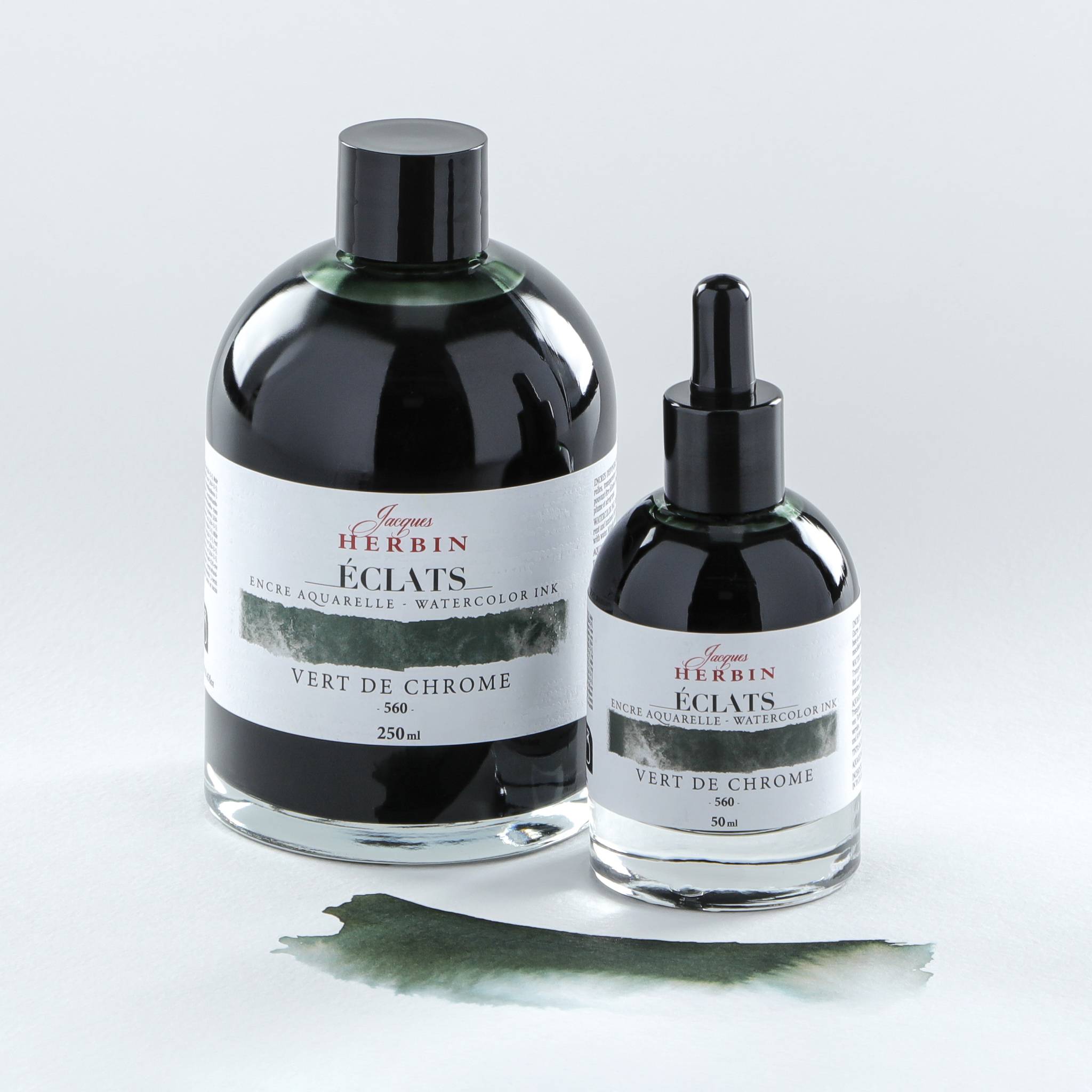 Jacques Herbin 4x Aquarelltine Éclats, Flakon 50ml - Chromgrün 16560T