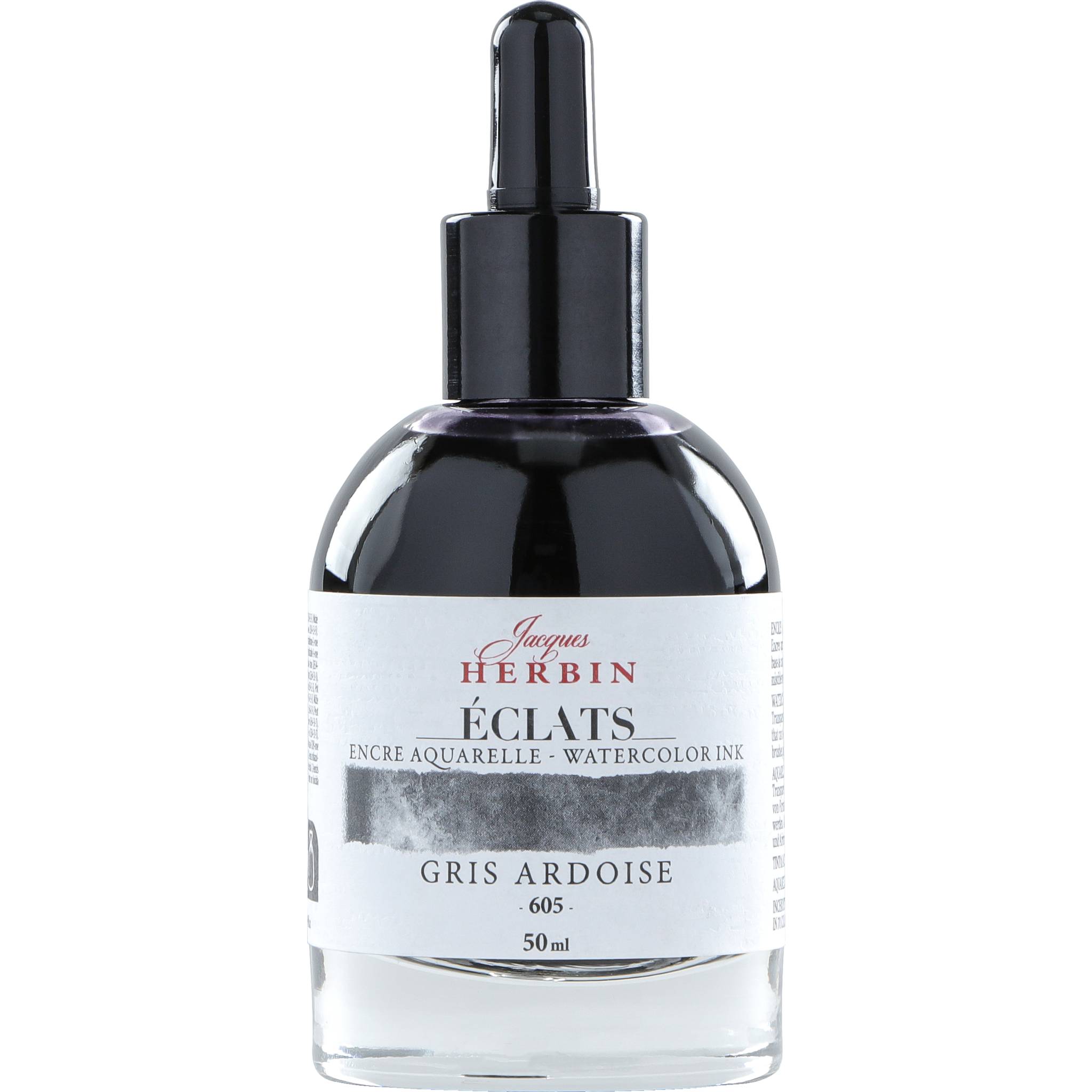 Jacques Herbin 4x Aquarelltine Éclats, Flakon 50ml - Schiefergrau 16605T