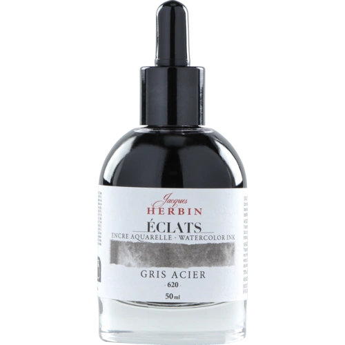 Jacques Herbin 4x Aquarelltine Éclats, Flakon 50ml - Stahl 16620T Jacques Herbin 4x Aquarelltine Éclats, Flakon 50ml - Stahl 16620T