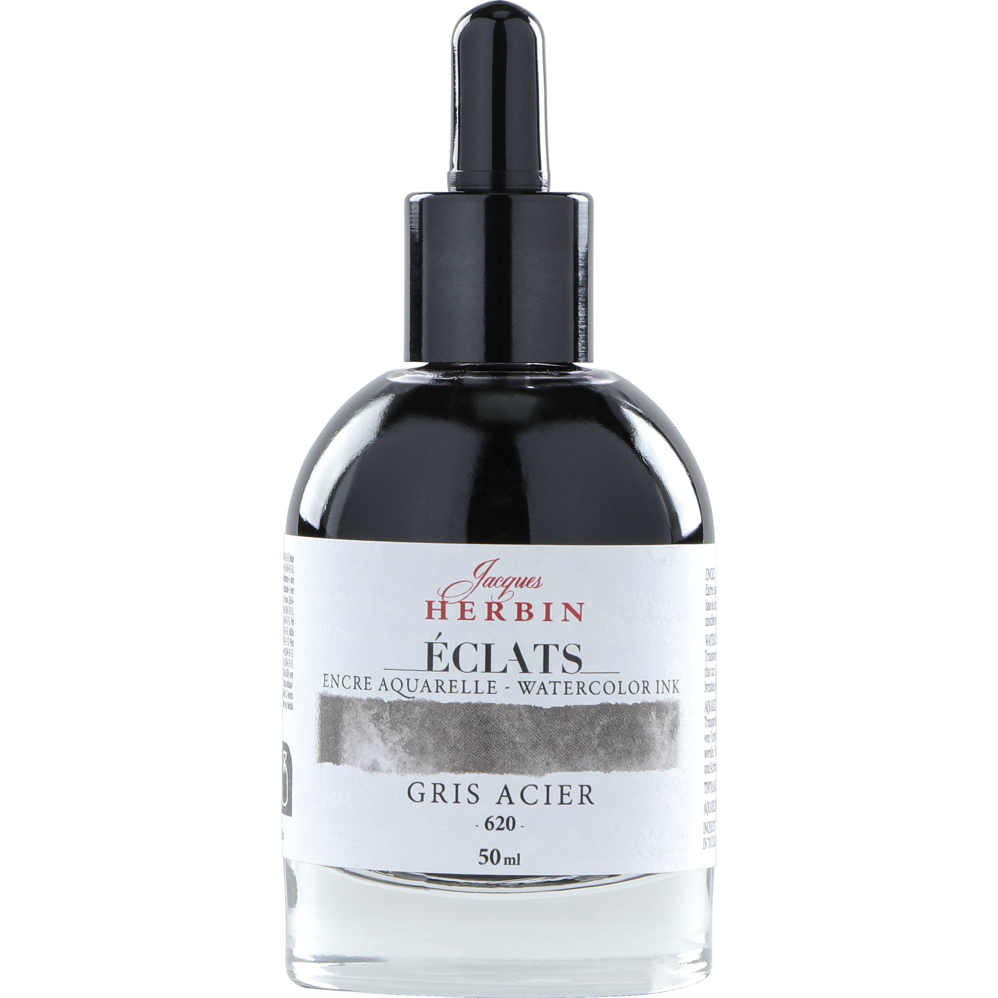 Jacques Herbin 4x Aquarelltine Éclats, Flakon 50ml - Stahl 16620T