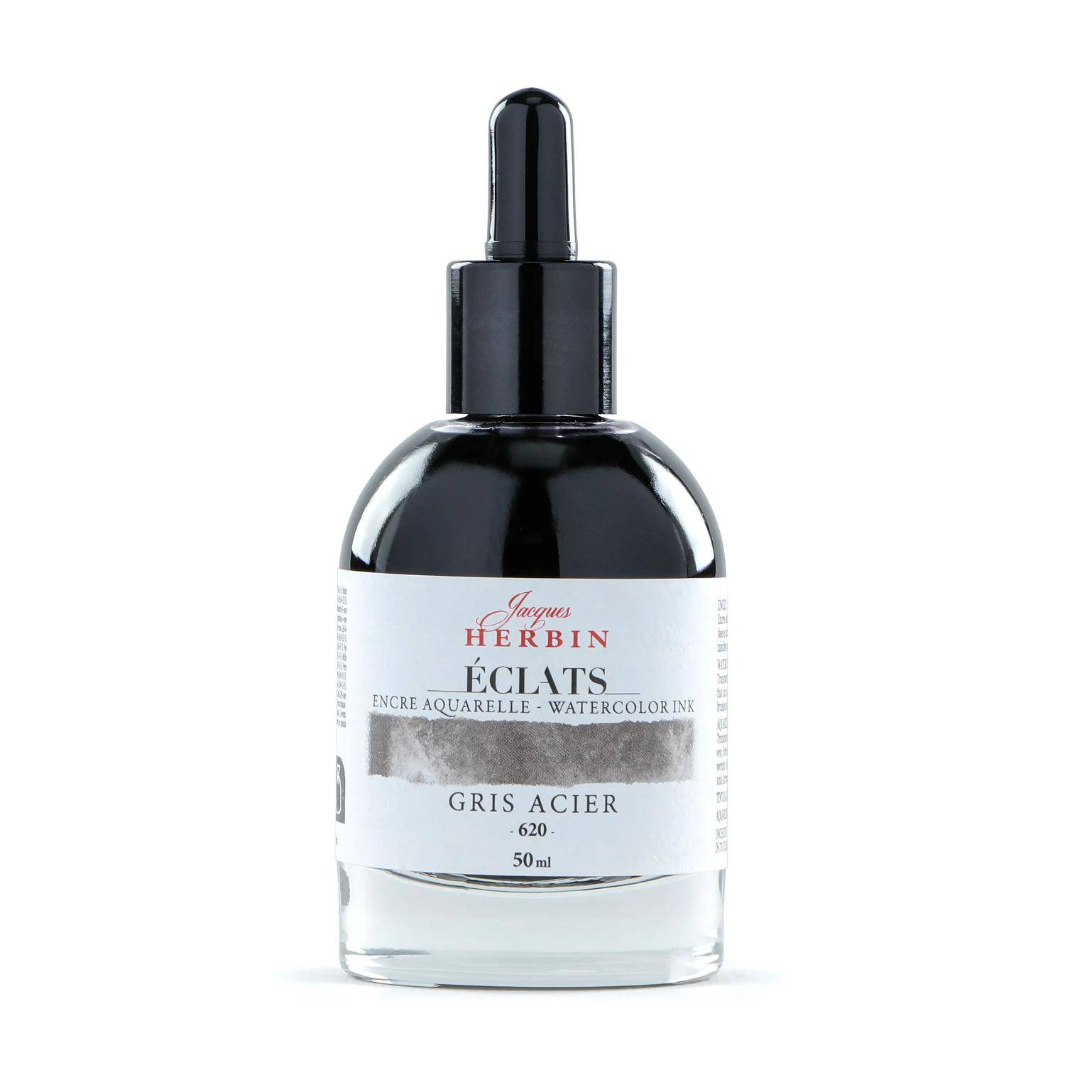 Jacques Herbin 4x Aquarelltine Éclats, Flakon 50ml - Stahl 16620T