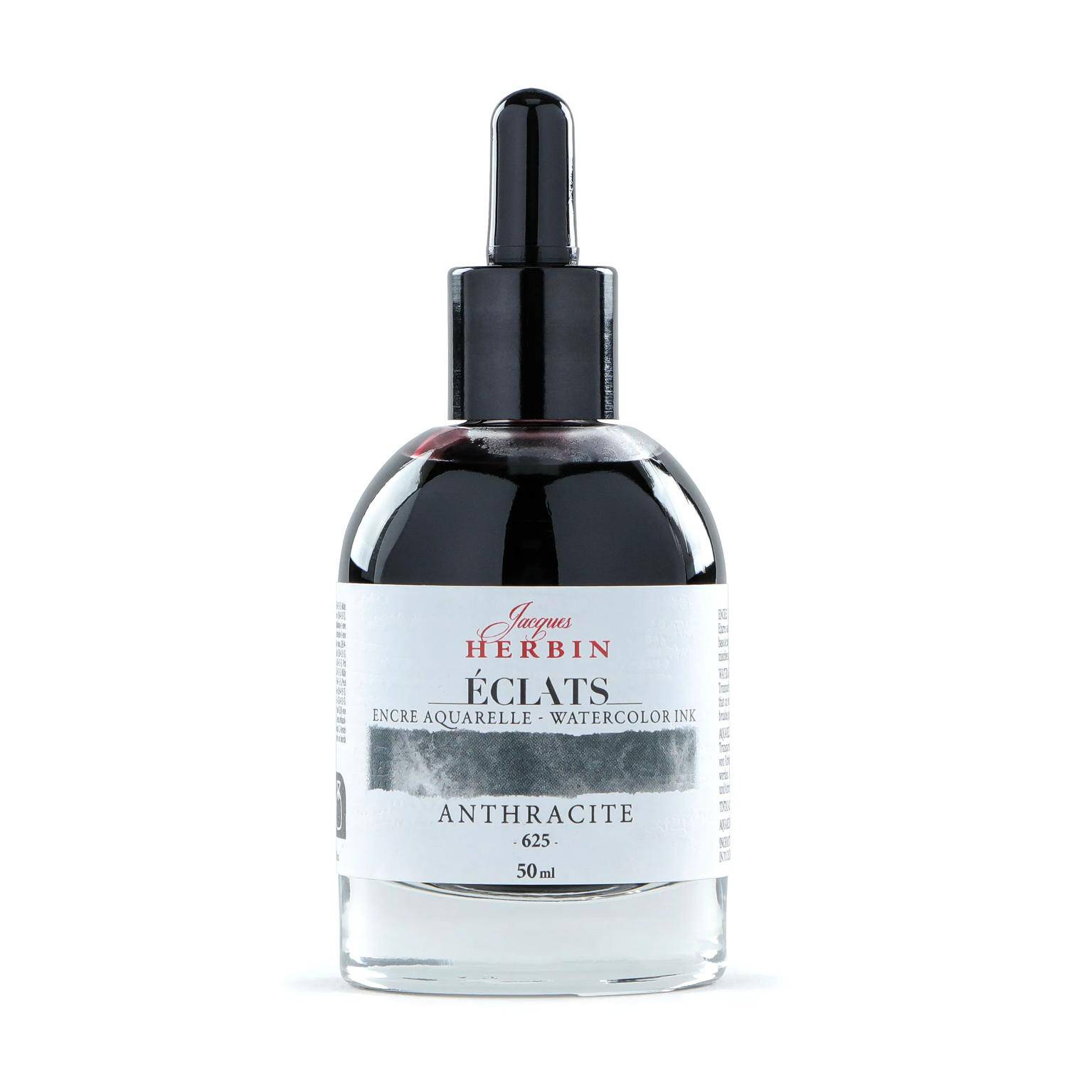 Jacques Herbin 4x Aquarelltine Éclats, Flakon 50ml - Anthrazit 16625T