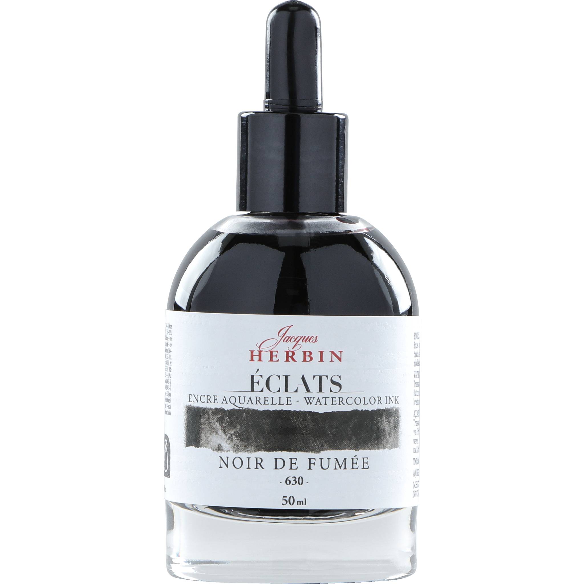 Jacques Herbin 4x Aquarelltine Éclats, Flakon 50ml - Lampenschwarz 16630T