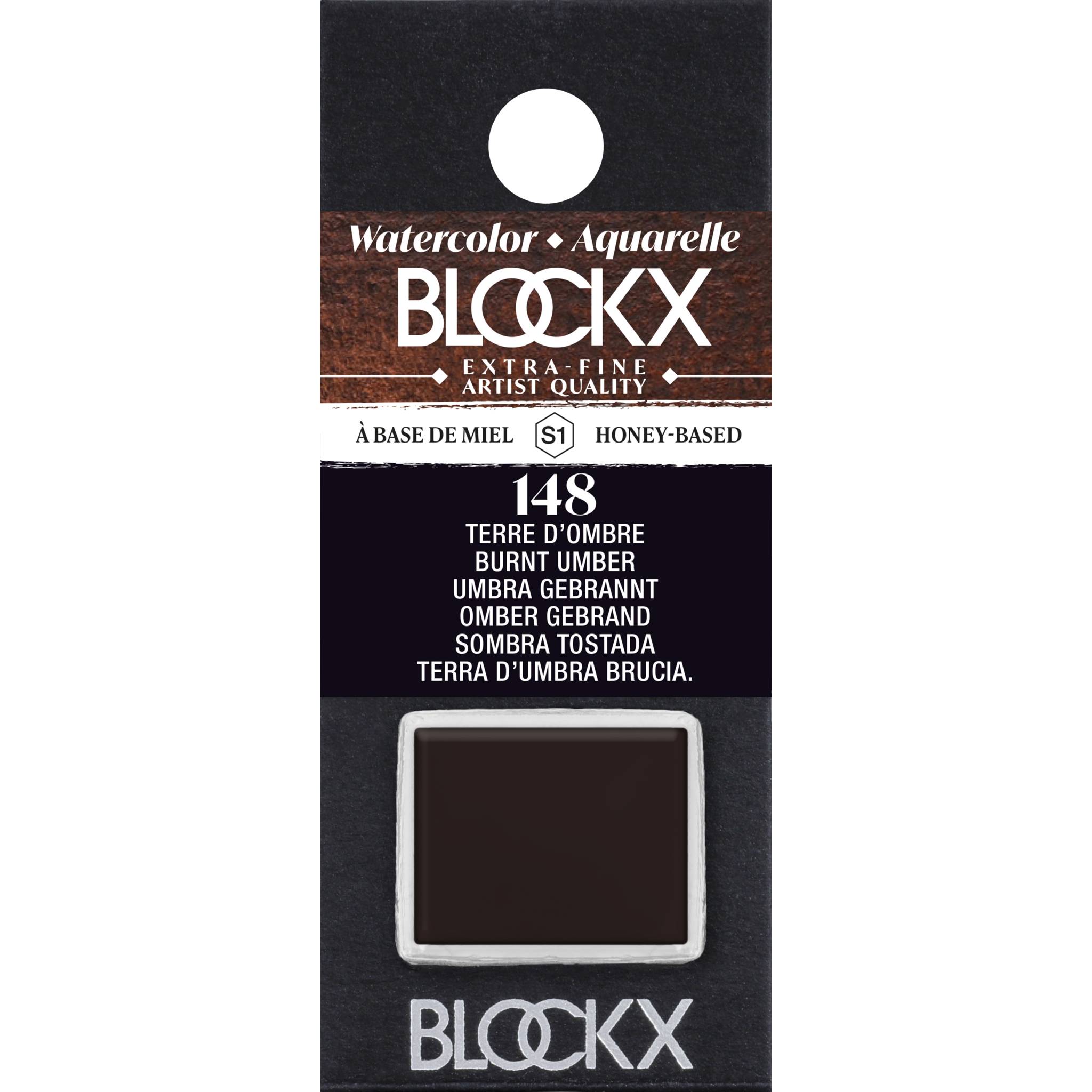 Blockx 3x Aquarellfarbe, Umbra gebrannt - 1/2 Näpfchen 1,5ml - Umbra 41148BXC