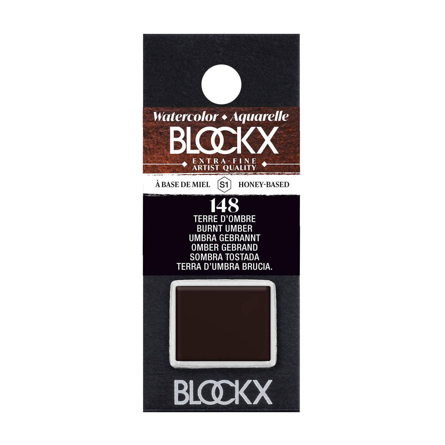 Blockx 3x Aquarellfarbe, Umbra gebrannt - 1/2 Näpfchen 1,5ml - Umbra 41148BXC