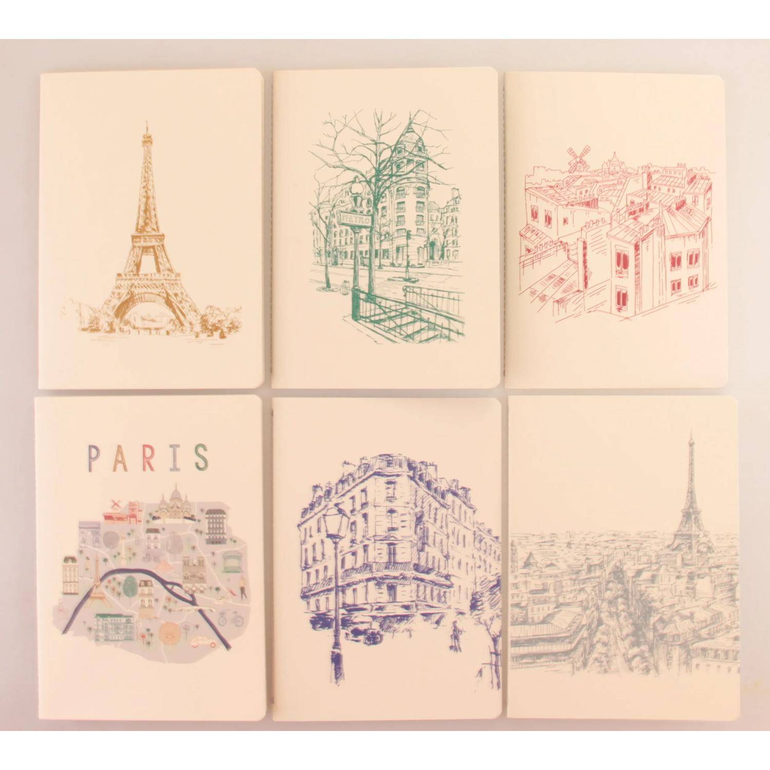 Jacques Herbin 5x A5-Notizbuch # Eiffelturm - Braun 93042T