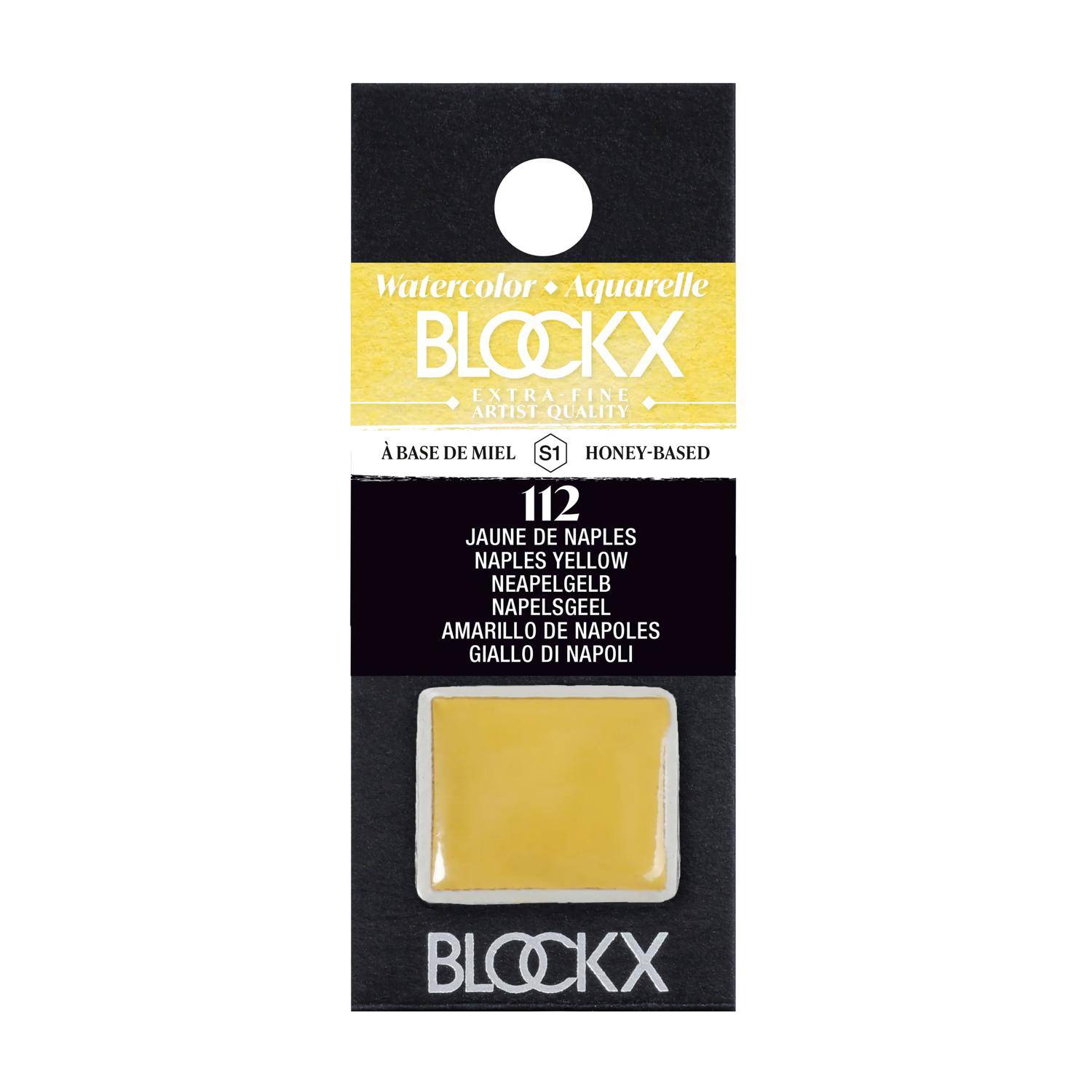Blockx 3x Aquarellfarbe, Neapelgelb - 1/2 Näpfchen 1,5ml - Neapelgelb 41112BXC