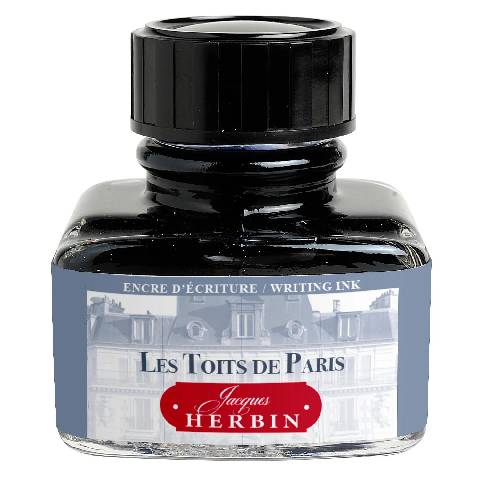 Jacques Herbin 4x Schreibtinten, Les couleurs de Paris, Flakon 30ml Grau 13806T