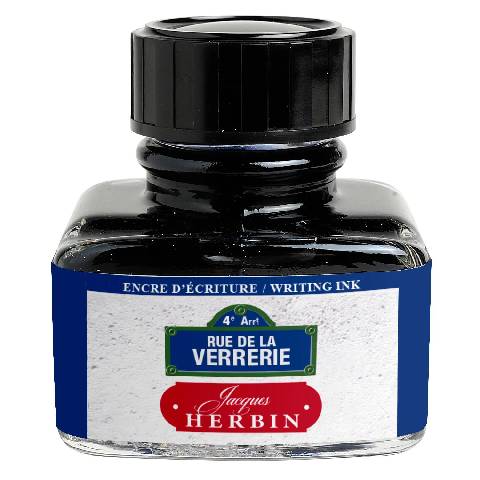 Jacques Herbin 4x Schreibtinte 30ml rue vererie blau - 13817T