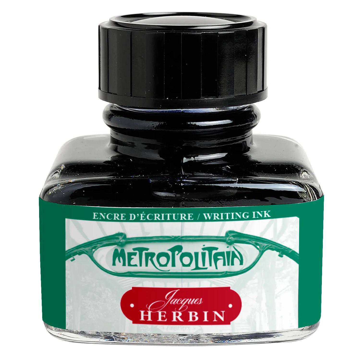Jacques Herbin 4x Schreibtinte 30ml grün 4x - 13835T