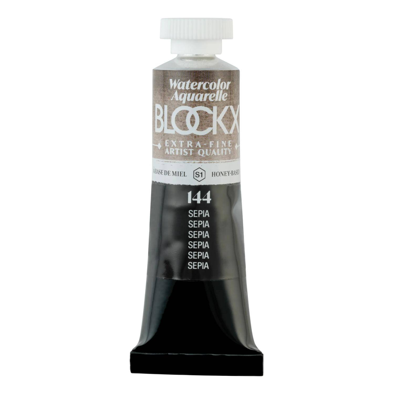 Blockx 3x Aquarellfarbe, Sepia - Tube 15ml - Sepienweiß 44144BXC