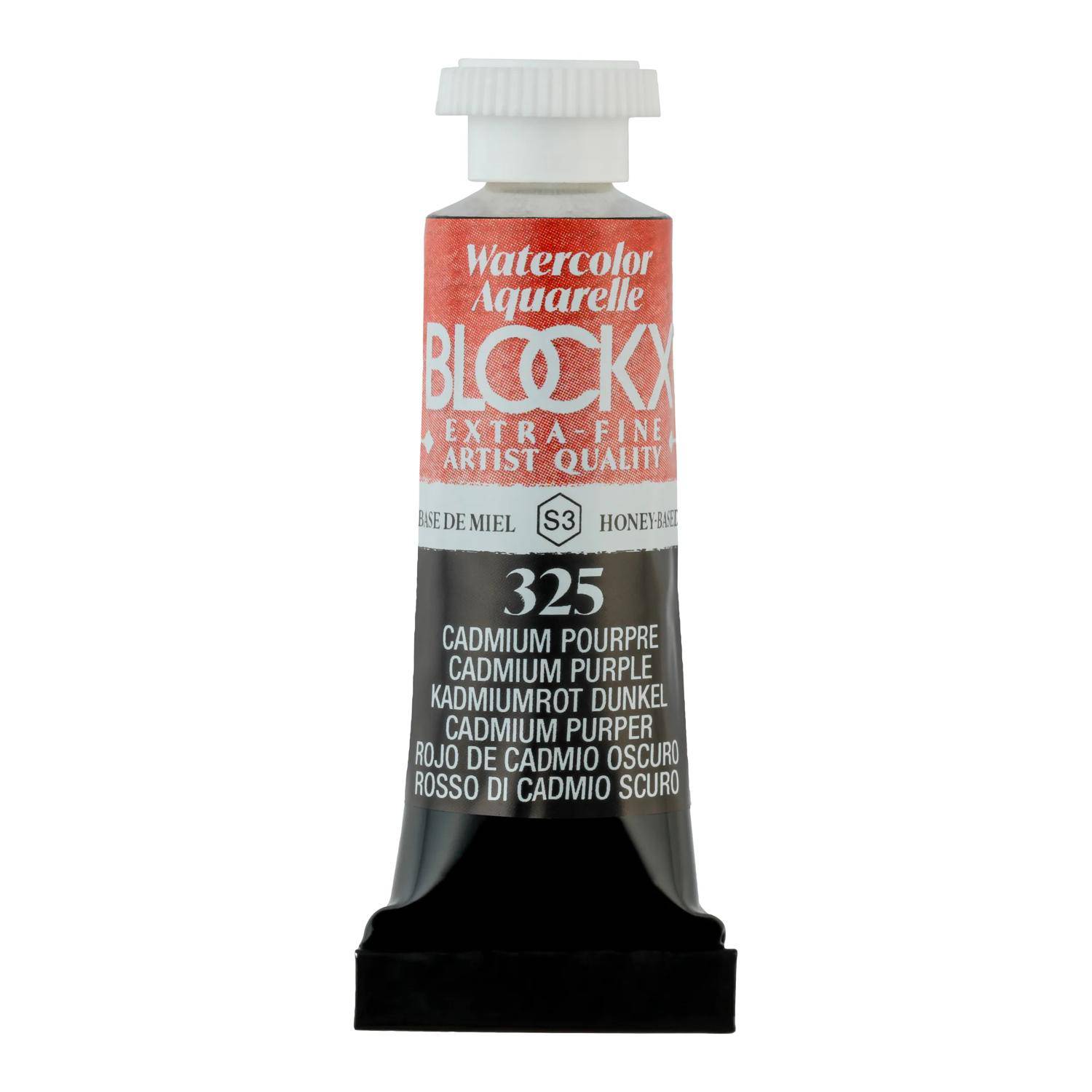 Blockx 3x Aquarellfarbe, Dunkles Kadmiumrot Tube 5ml Cadmium Pourpre 43325BXC