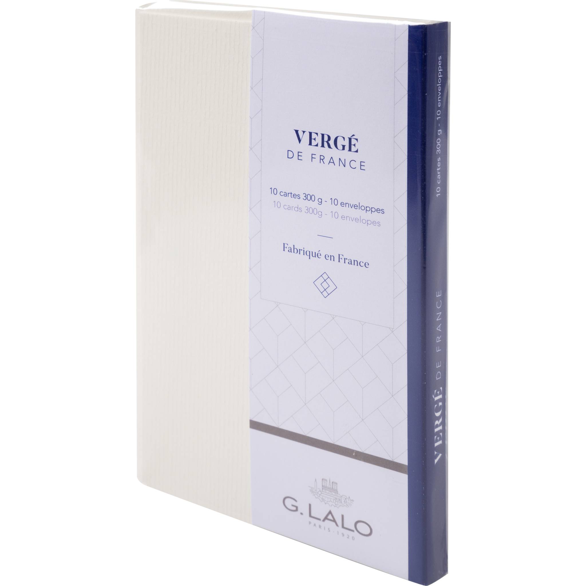 G.Lalo 5x Korrespondenzset, 10 Karten und 10 Umschläge 90x140mm - Weiß 25600L