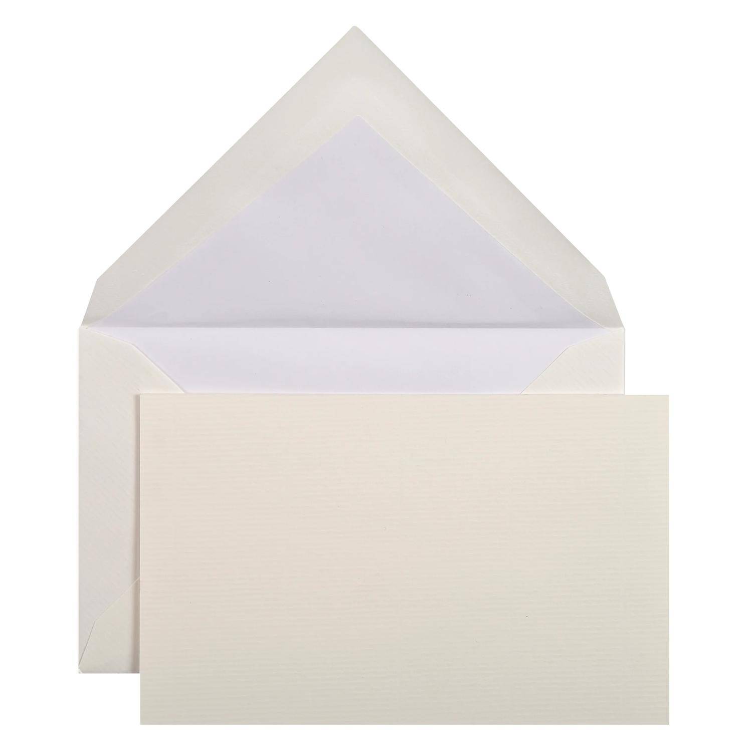 G.Lalo 5x Korrespondenzset, 10 Karten und 10 Umschläge 90x140mm - Weiß 25600L