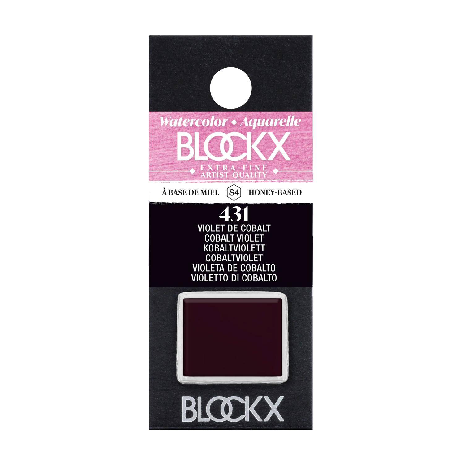 Blockx 3x Aquarellfarbe, Kobaltviolett 1/2 Näpfchen 1,5ml Kobaltviolett 41431BXC