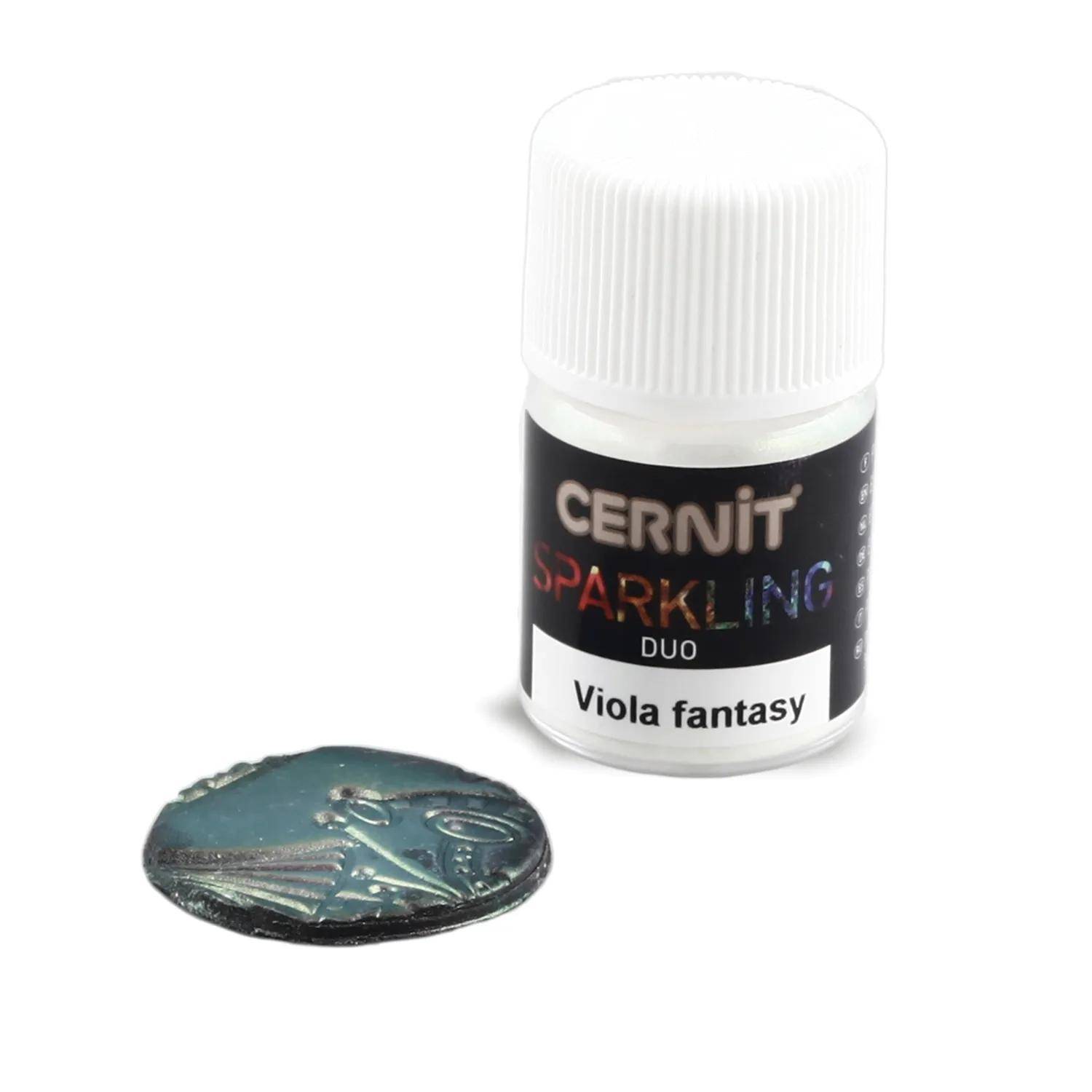 Cernit 6x Sparkling 2g, Duo Pigmentpulver, Viola Fantasy - CE6130002002C