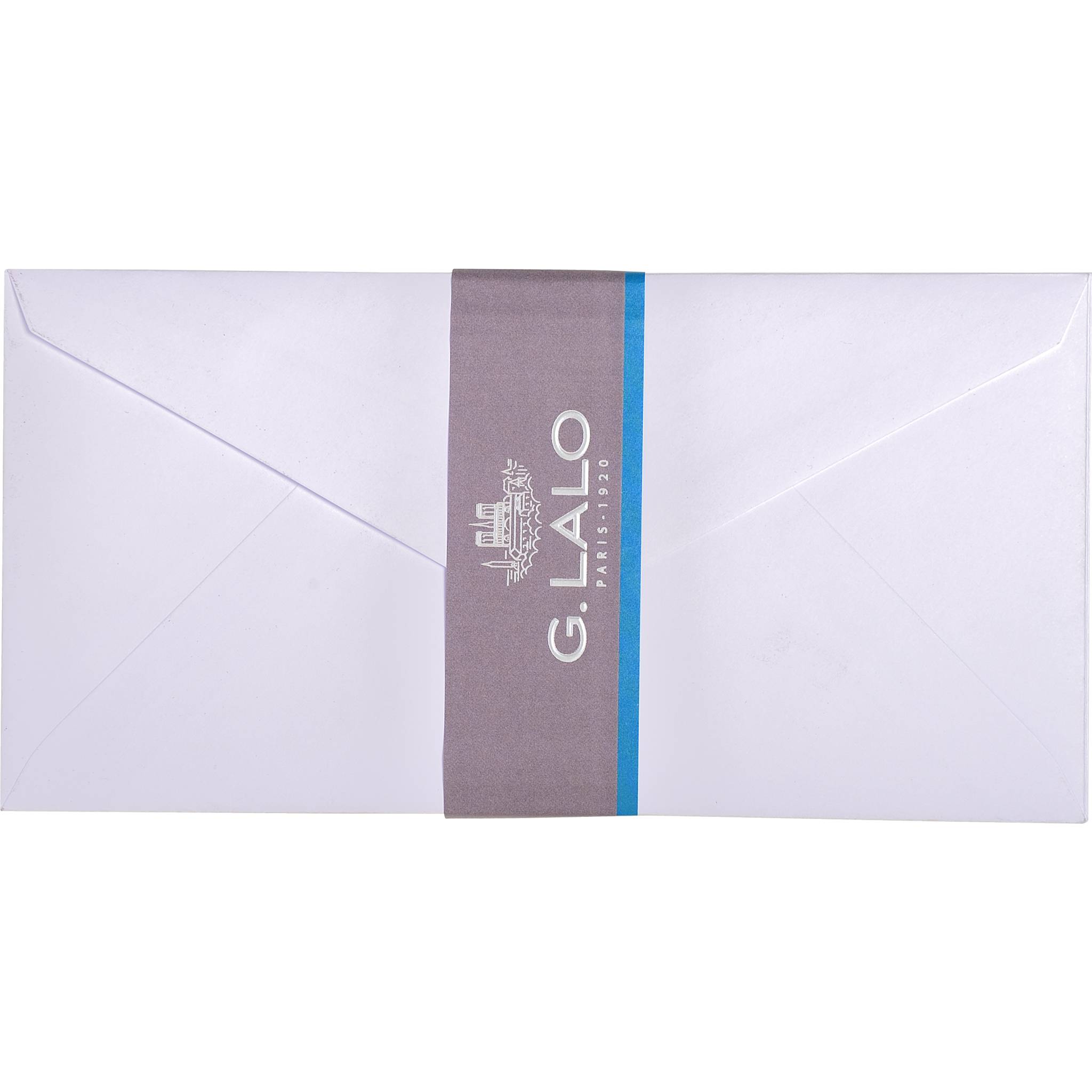 G.Lalo 10x Packung 20 Umschlägen Vélin de France, DL 220x110mm, 100g Weiß 23000L