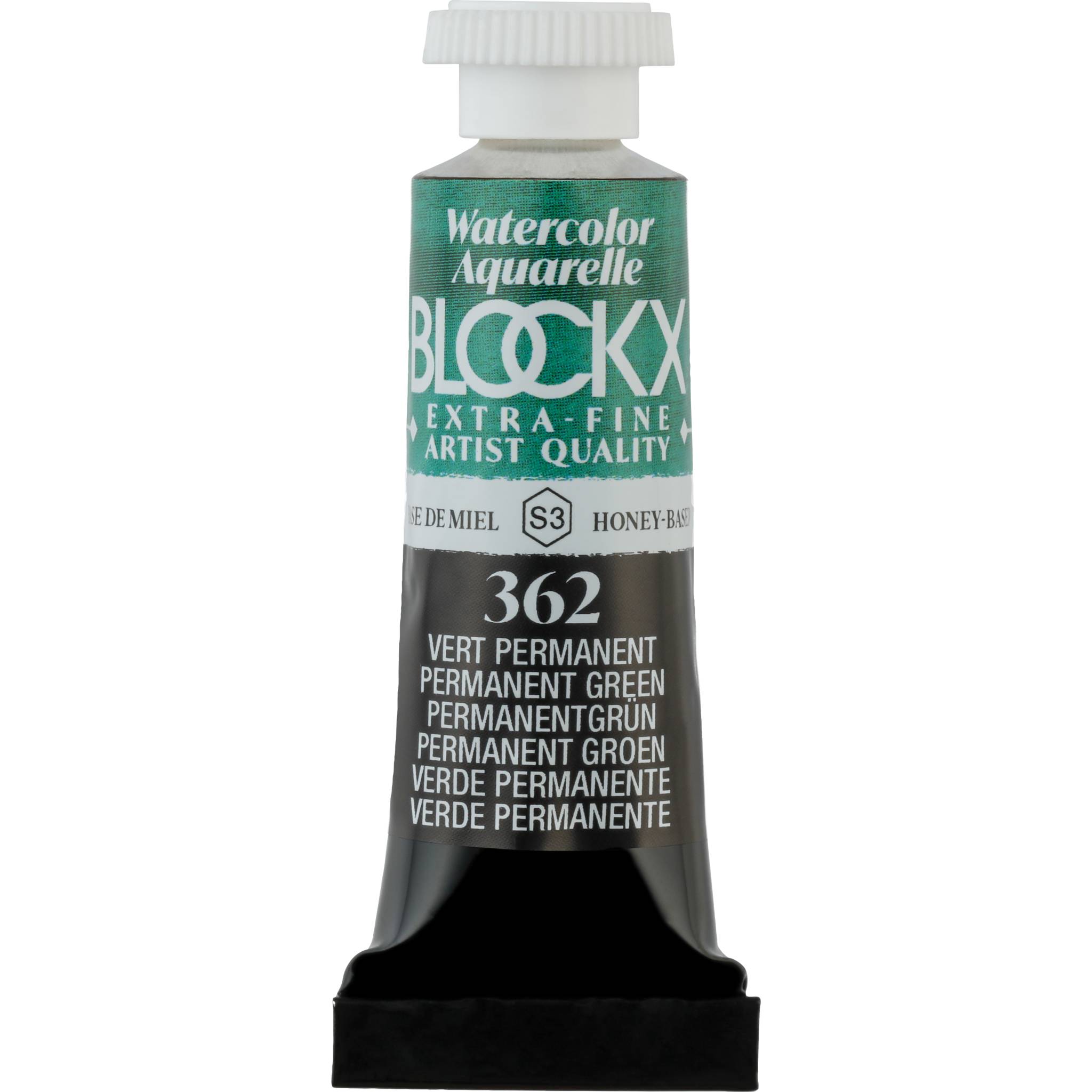 Blockx 3x Aquarellfarbe, Permanentgrün - Tube 5ml - Permanentgrün 43362BXC
