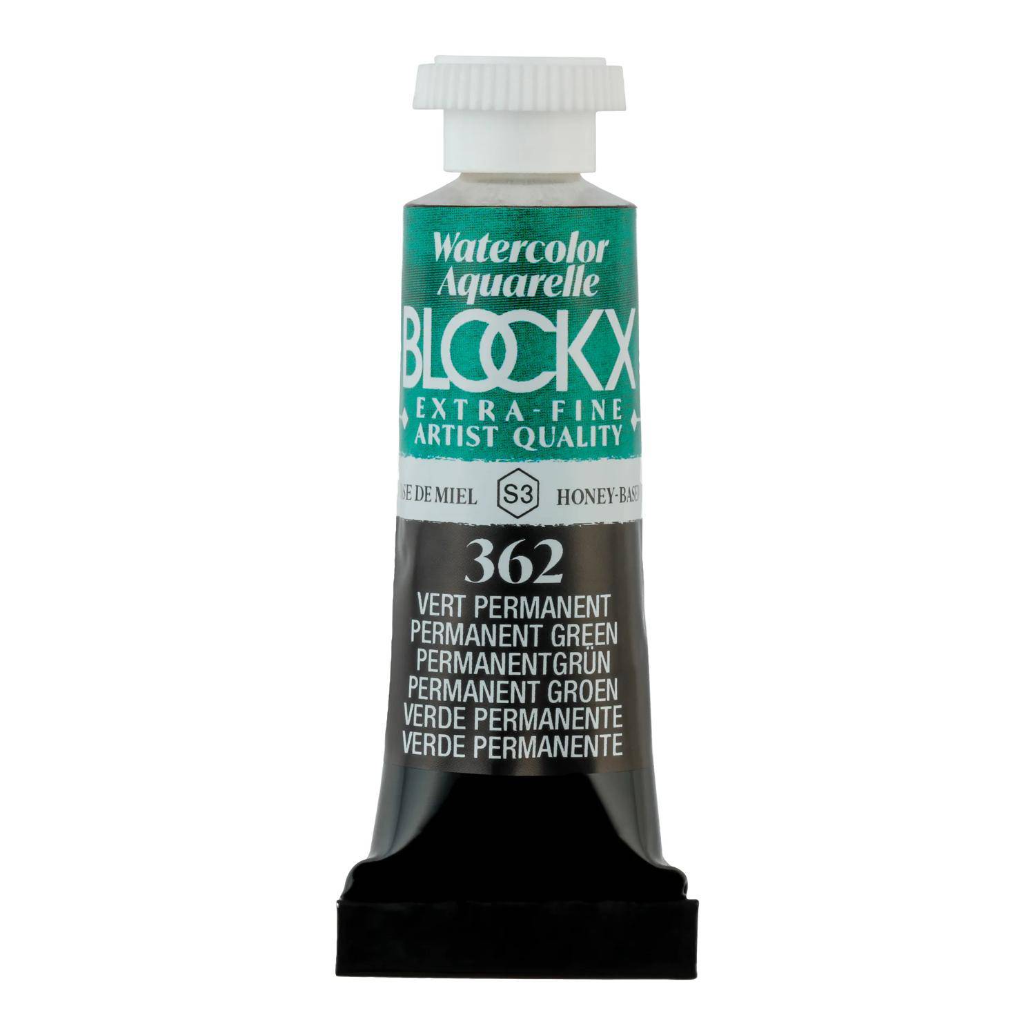 Blockx 3x Aquarellfarbe, Permanentgrün - Tube 5ml - Permanentgrün 43362BXC